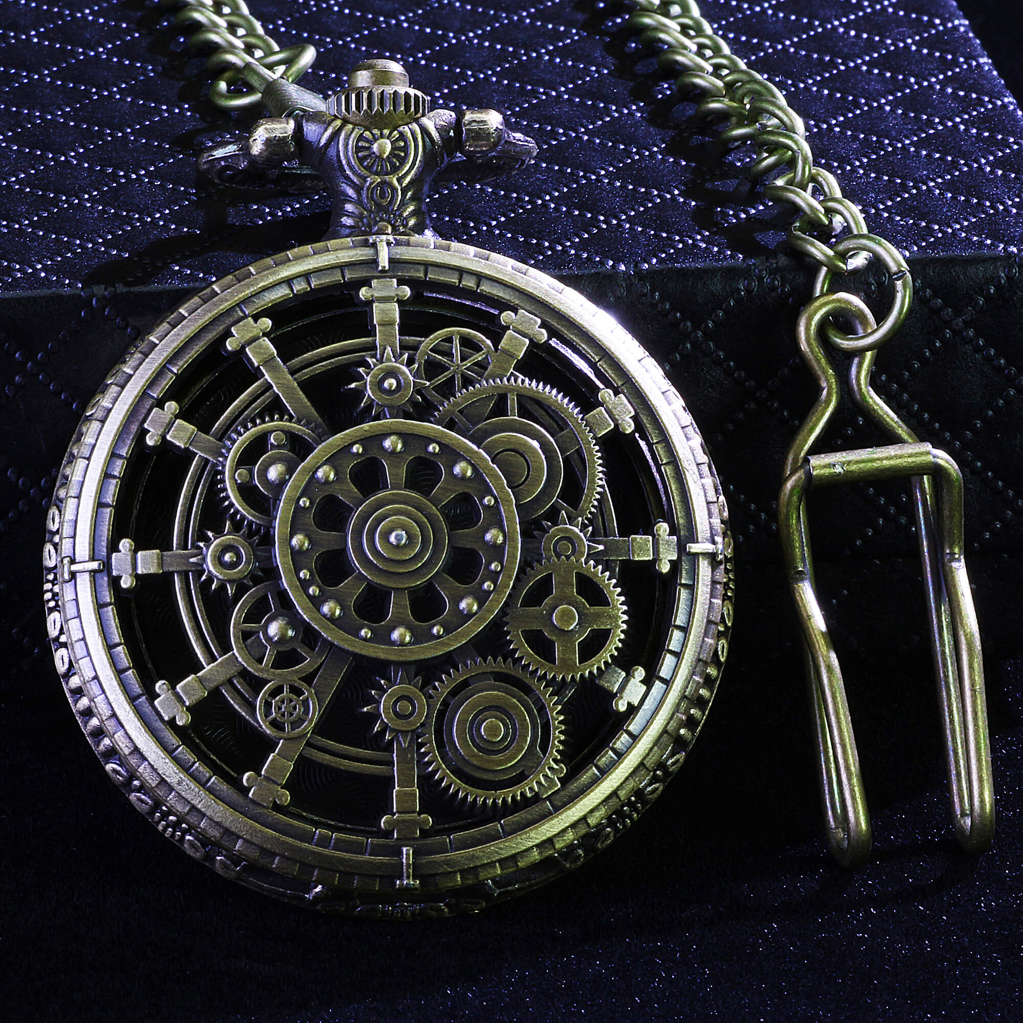 Punk Gear Mini Polyhedral Metal Dice Sets D&D with Pocket Watch Shell Case - Dice of Dragons