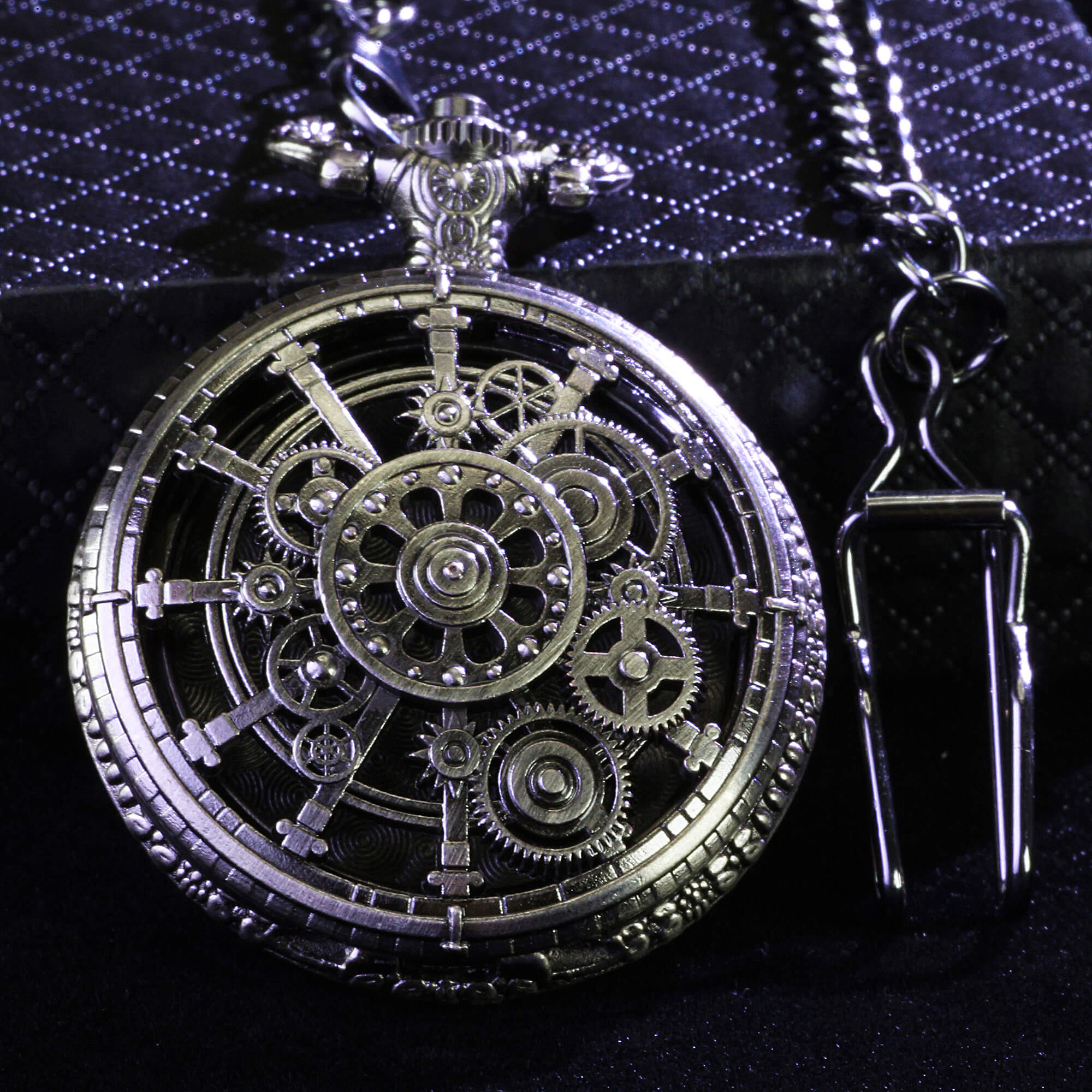 Punk Gear Mini Polyhedral Metal Dice Sets D&D with Pocket Watch Shell Case - Dice of Dragons