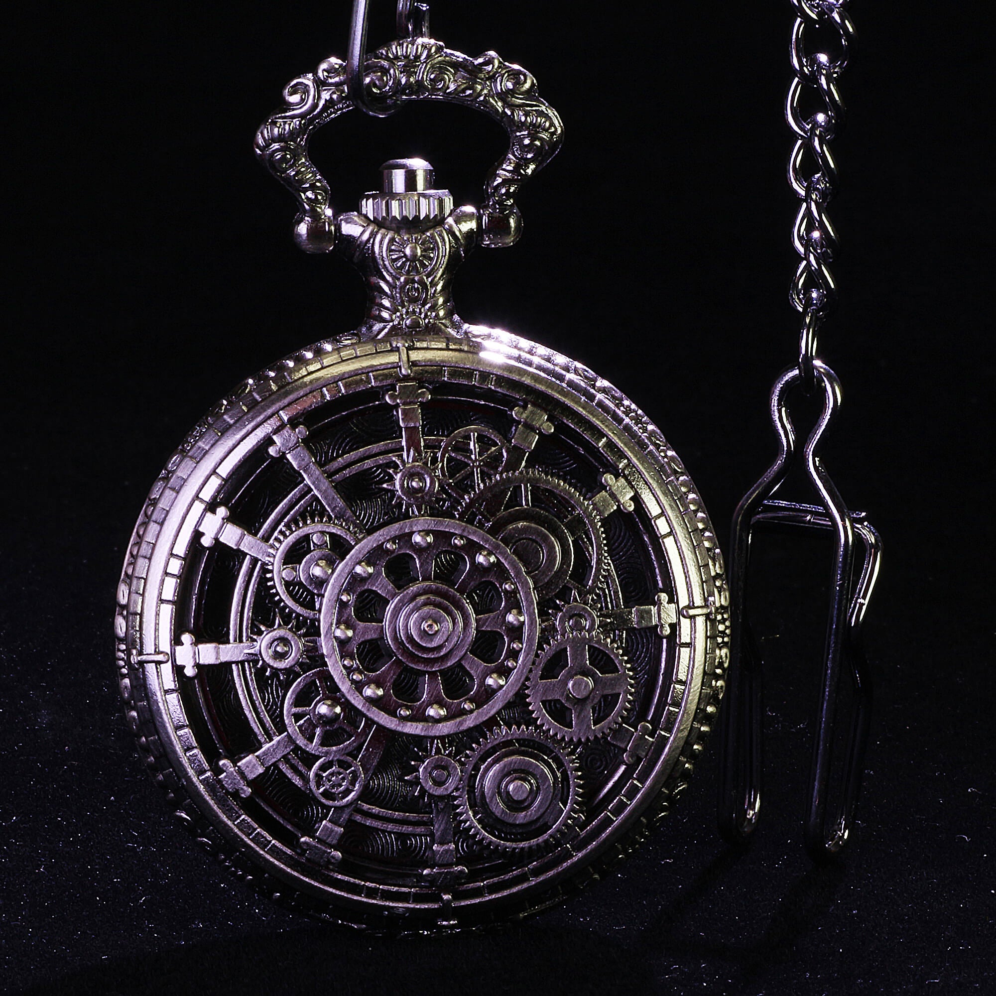 Punk Gear Mini Polyhedral Metal Dice Sets D&D with Pocket Watch Shell Case - Dice of Dragons