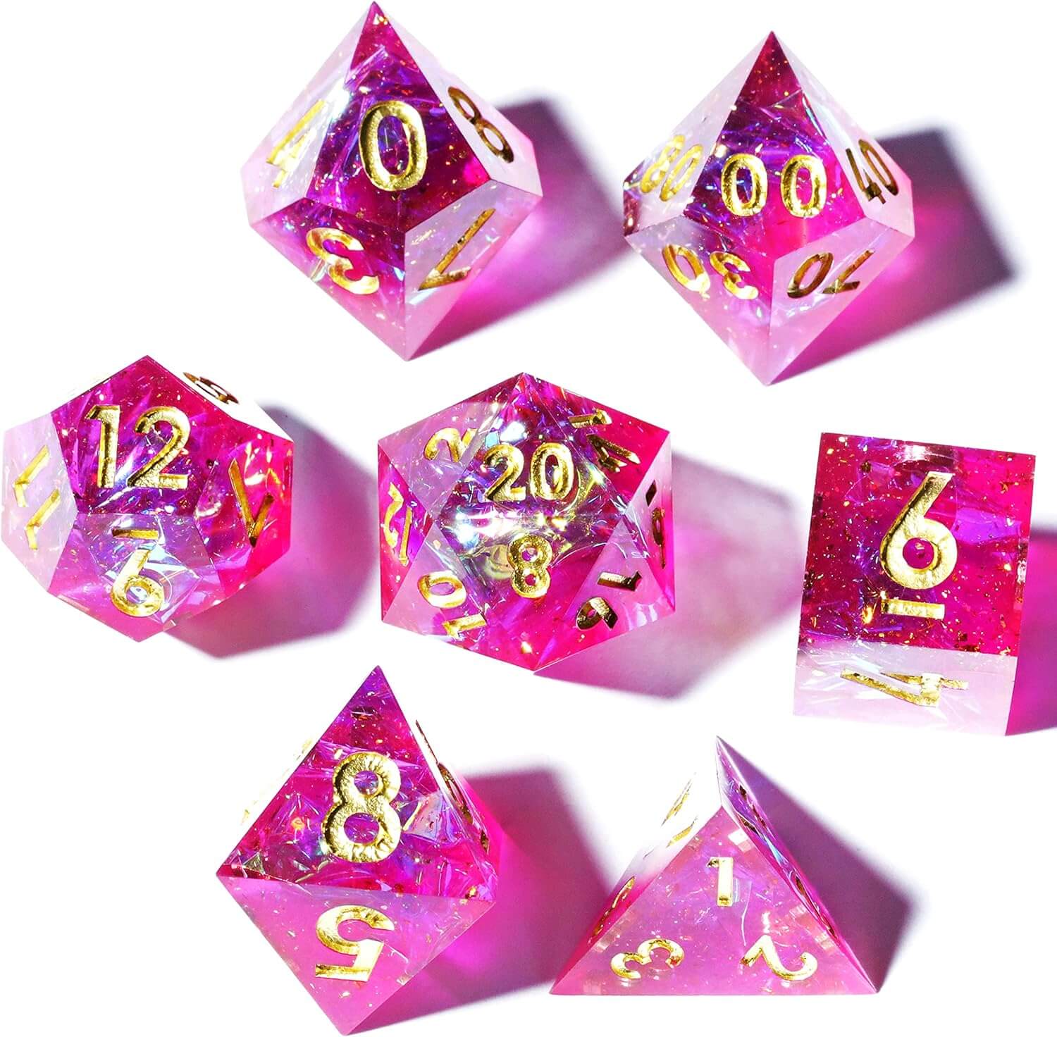 RPG Cool 7 Polyhedral Sharp Edge Dice Sets D&D - Demon Summoner - Dice of Dragons