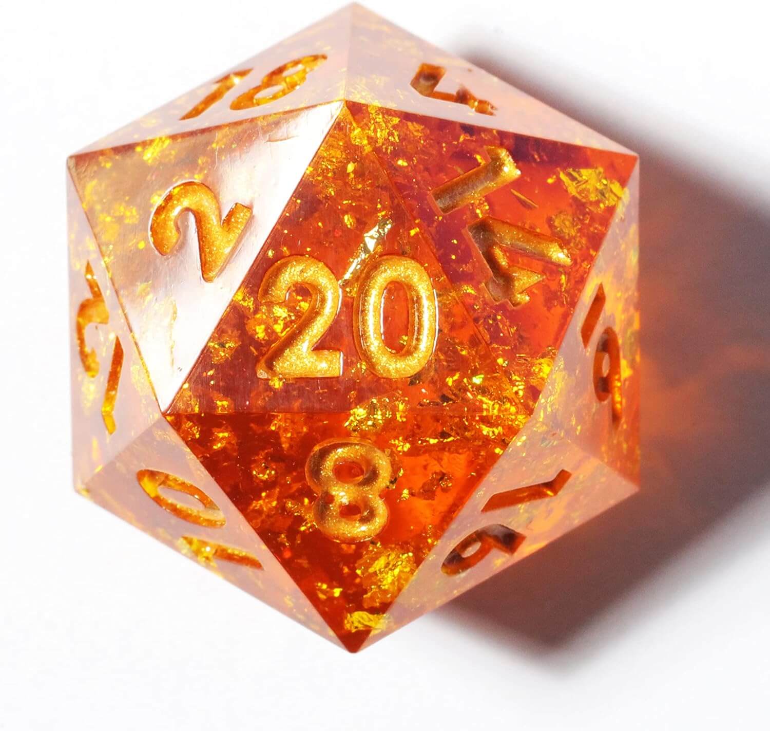 Resin Polyhedral Sharp Edged 7 Gaming DD Dice Set - Scorching Soul - Dice of Dragons