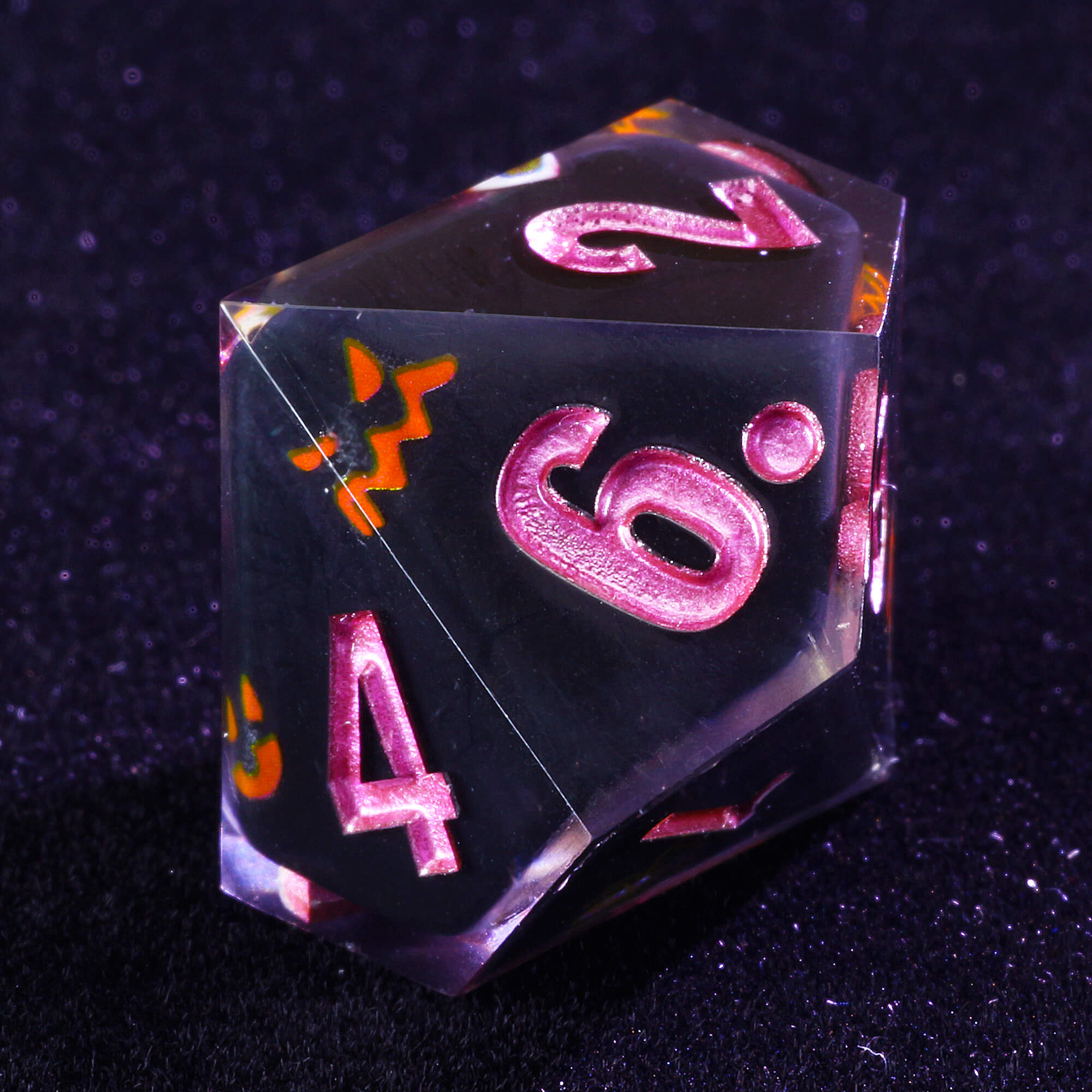 Role Playing 7 Polyhedral Resin Dice Sets DnD Pumpkin Black - Dice of Dragons