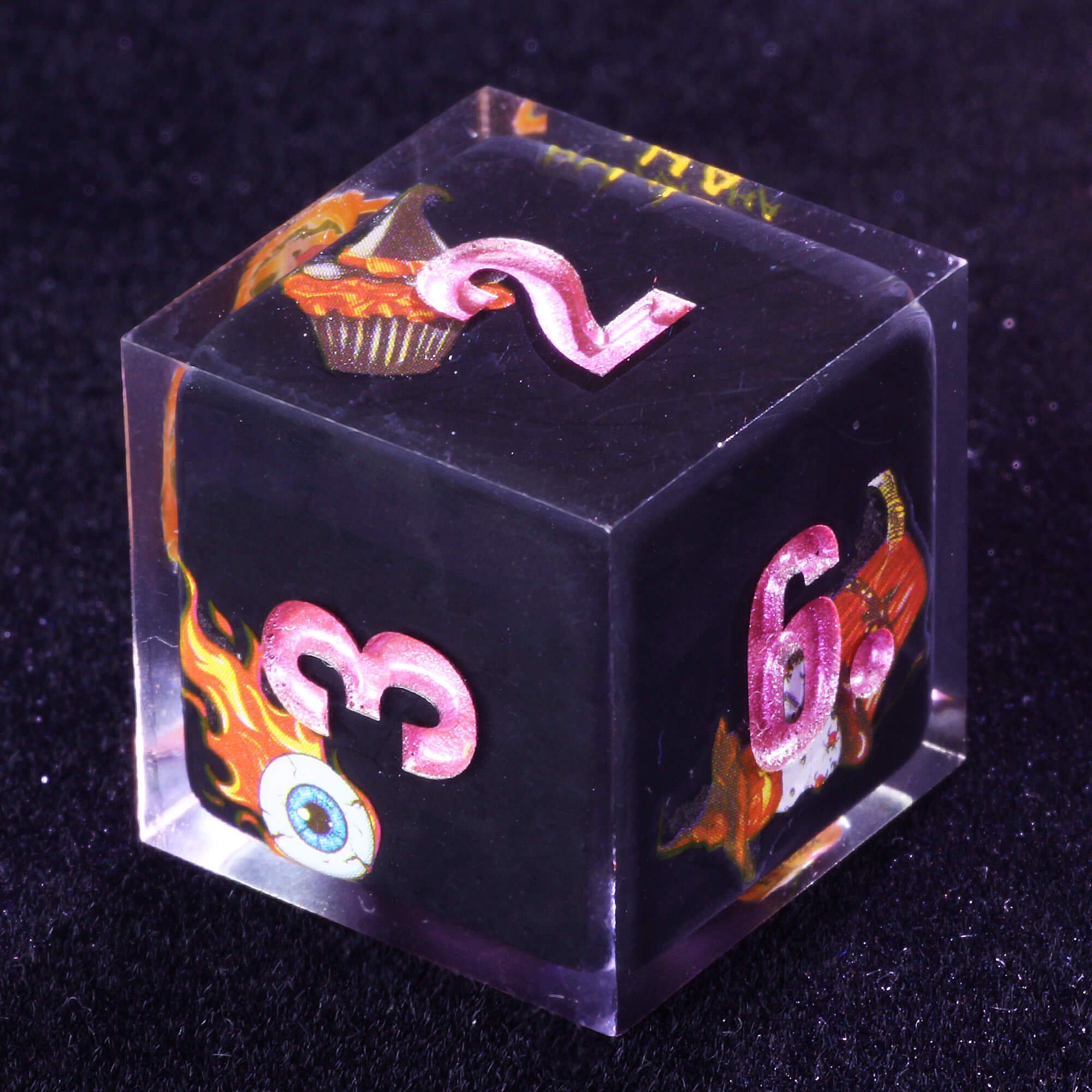 Role Playing 7 Polyhedral Resin Dice Sets DnD Pumpkin Black - Dice of Dragons