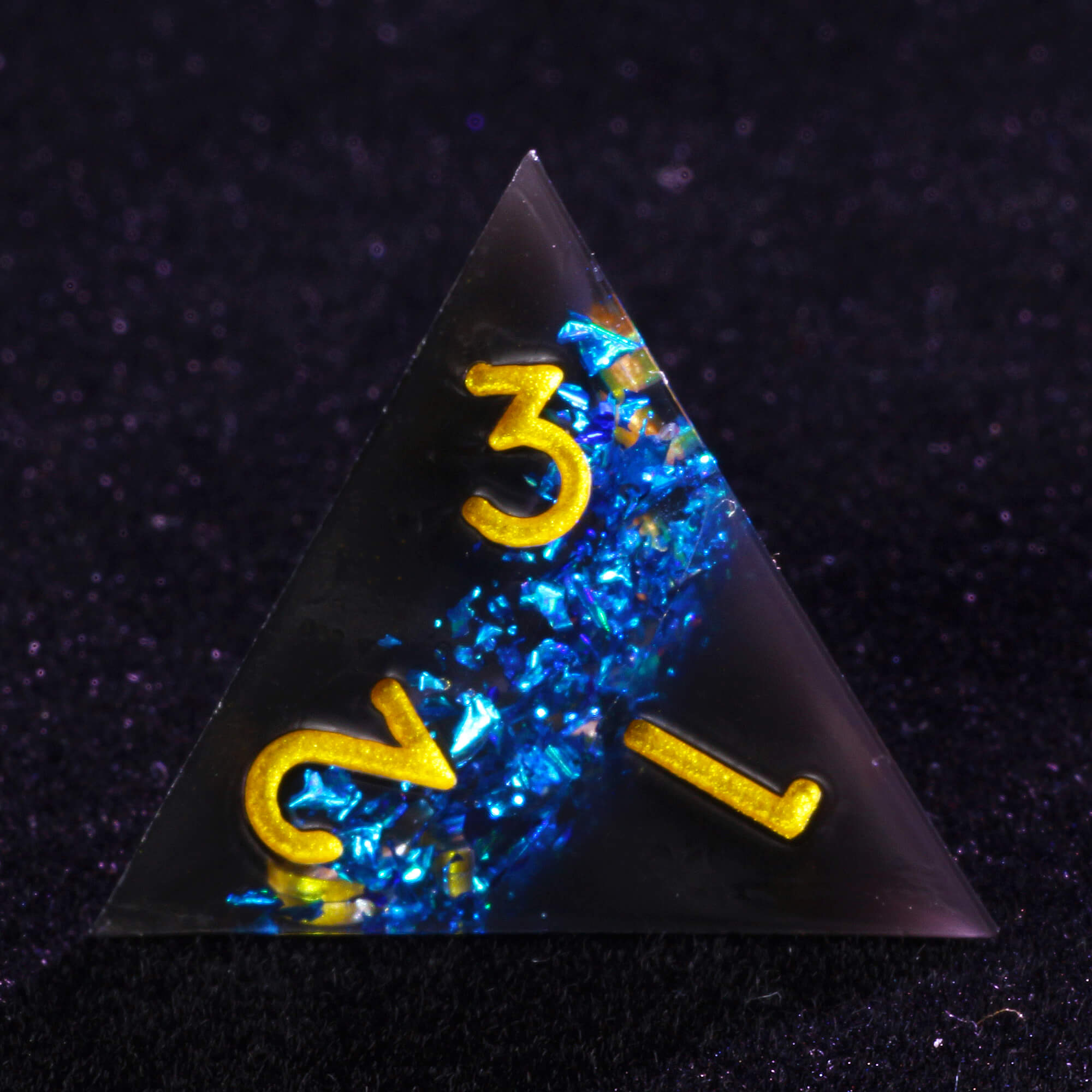 Role Playing 7 Polyhedral Resin DnD Dice Set Tin Foil - Dice of Dragons