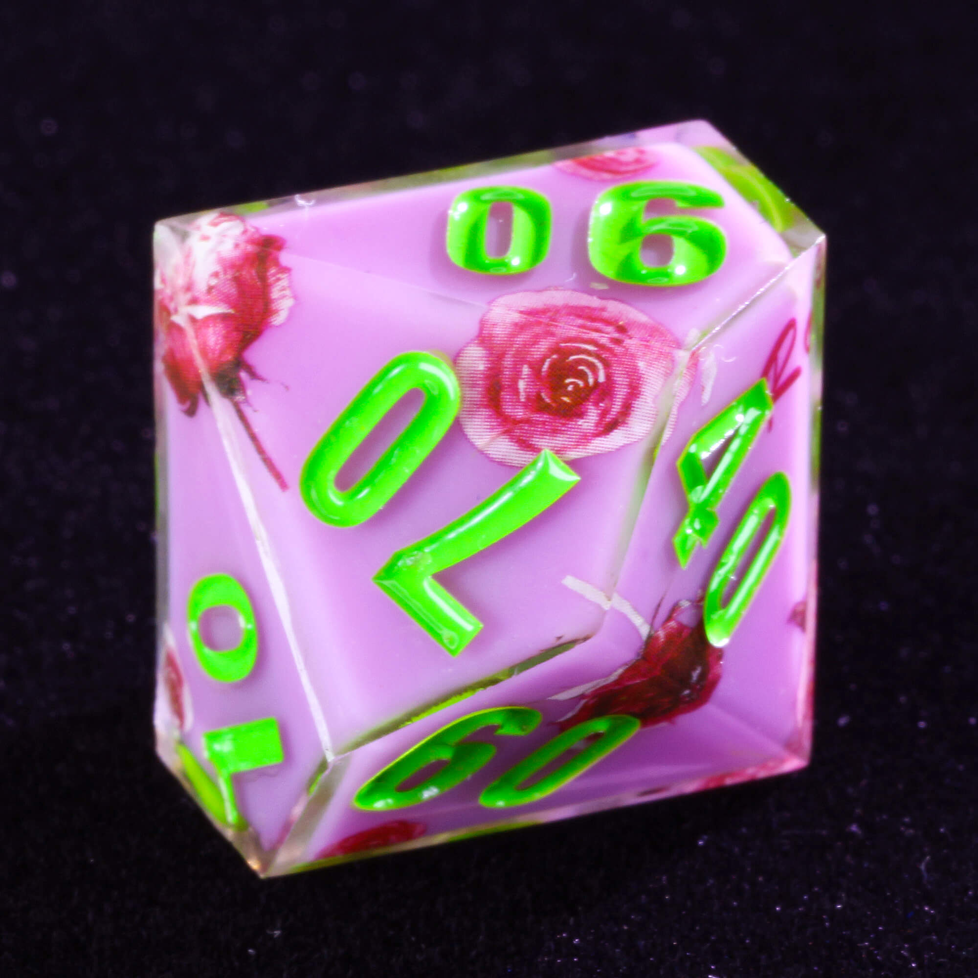Rpg 7 Polyhedral Resin D and D Dice Set Flower Purple - Dice of Dragons