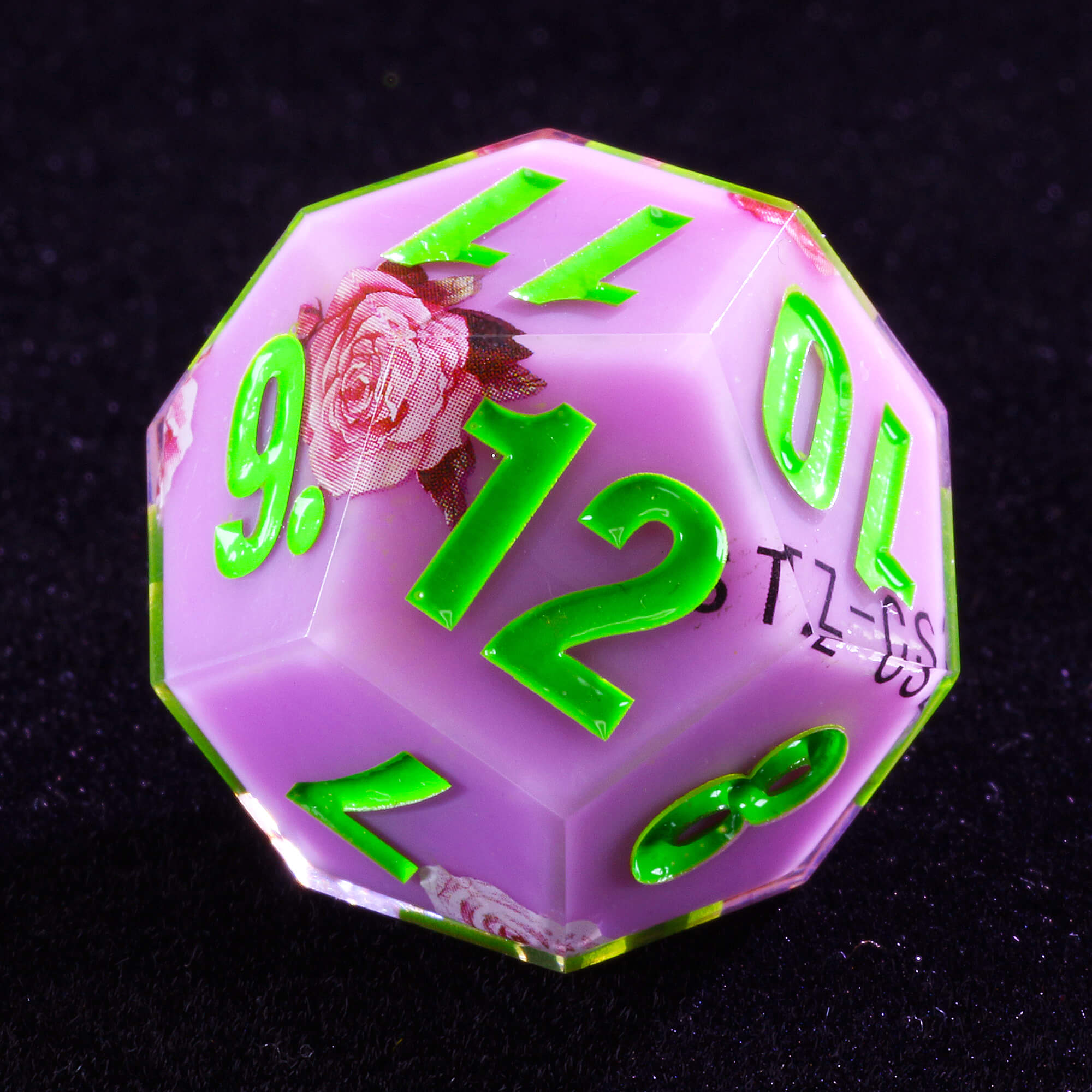 Rpg 7 Polyhedral Resin D and D Dice Set Flower Purple - Dice of Dragons