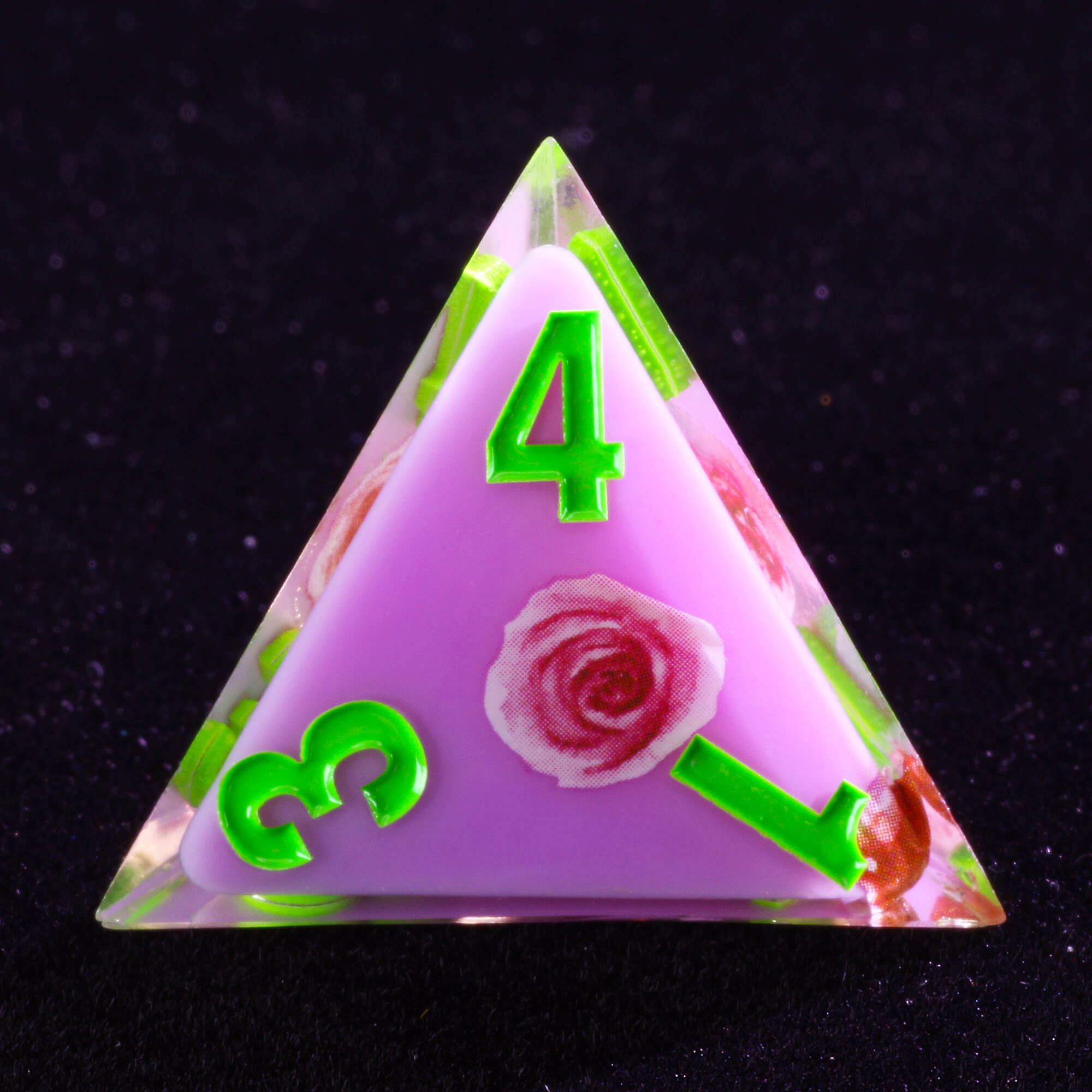 Rpg 7 Polyhedral Resin D and D Dice Set Flower Purple - Dice of Dragons