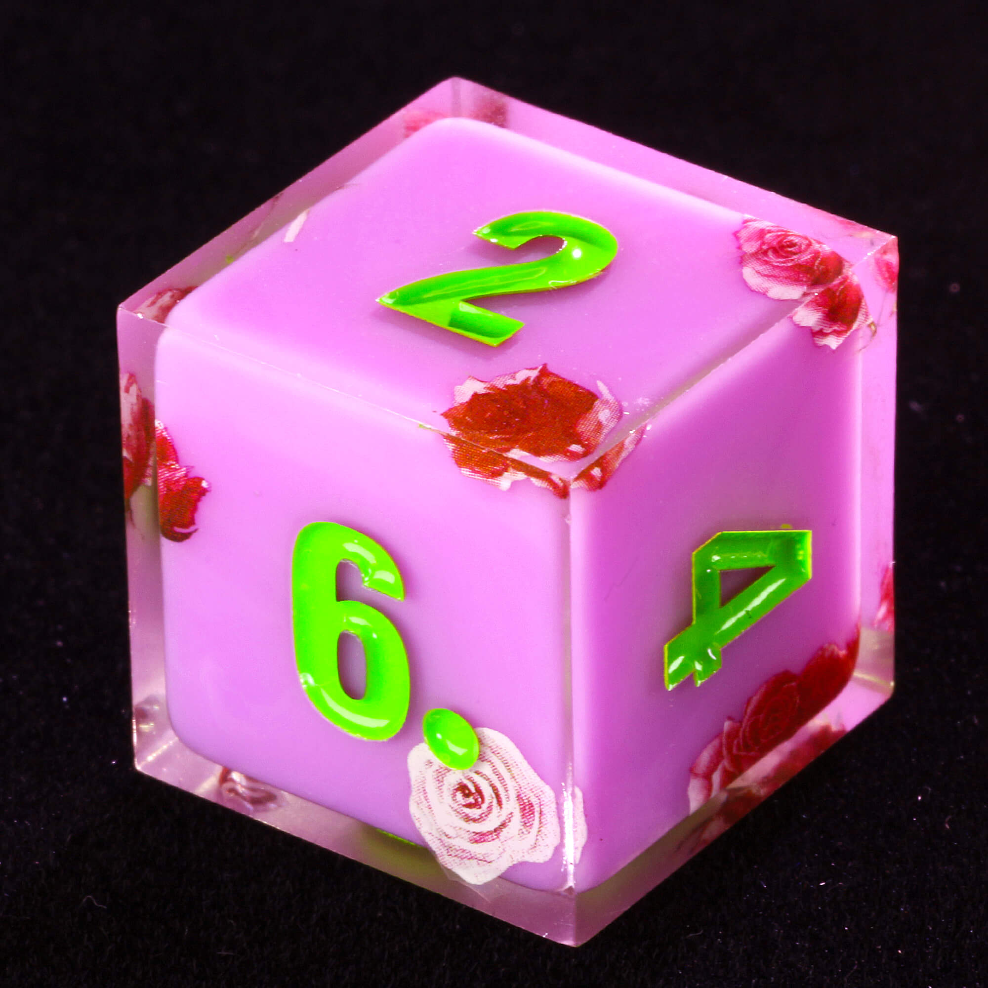 Rpg 7 Polyhedral Resin D and D Dice Set Flower Purple - Dice of Dragons