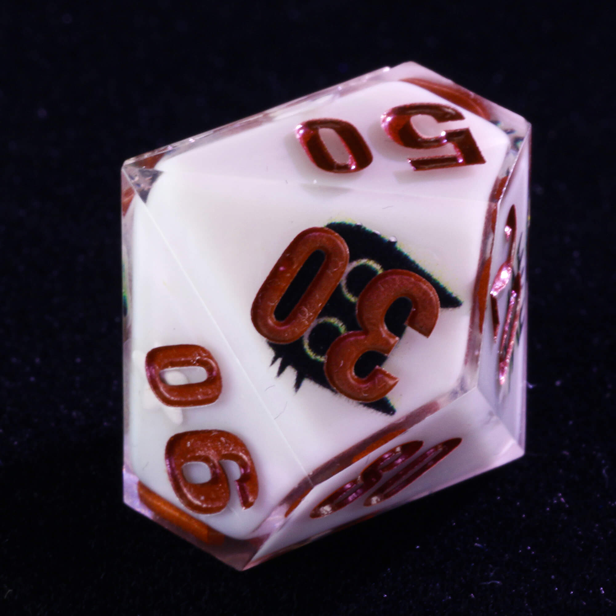 Rpg 7 Polyhedral Resin Dice Set DnD Cat White - Dice of Dragons