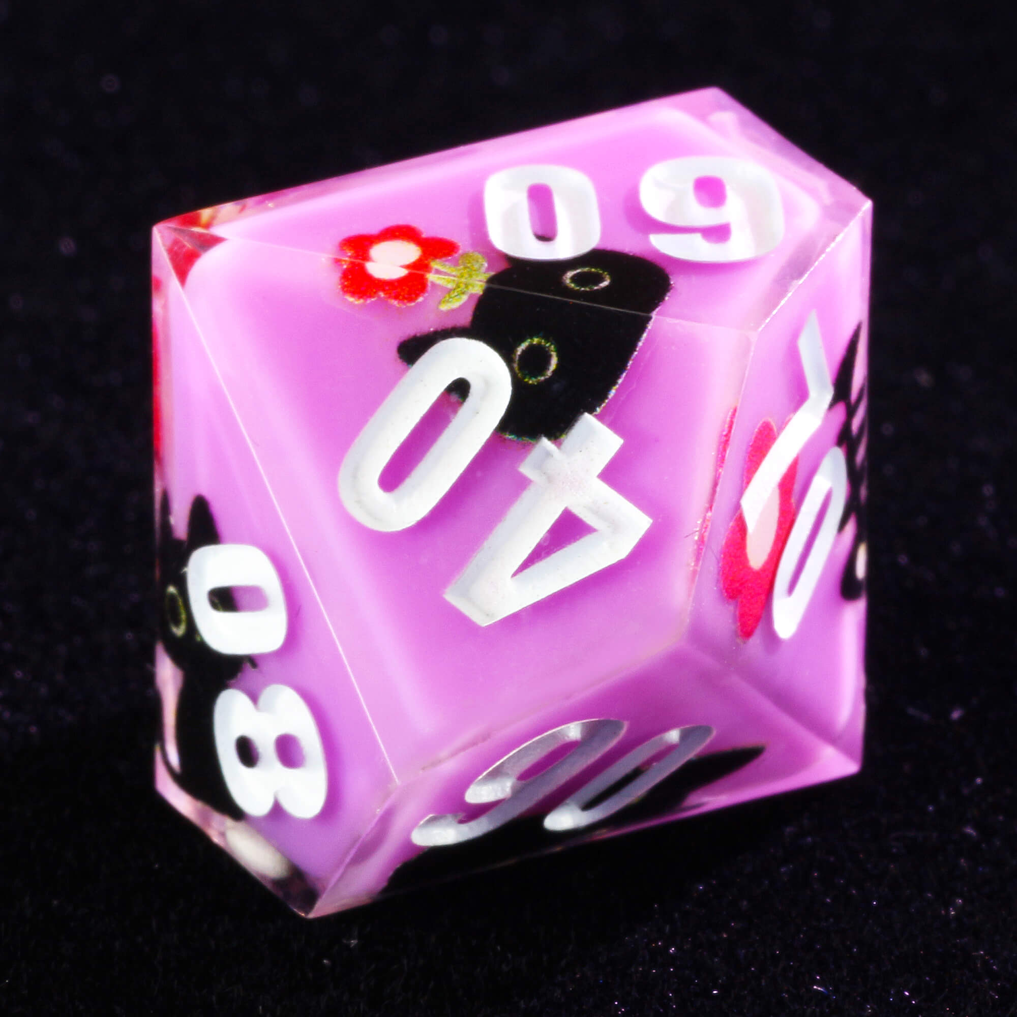 Rpg 7 Polyhedral Resin DnD Dice Sets Cat Purple - Dice of Dragons