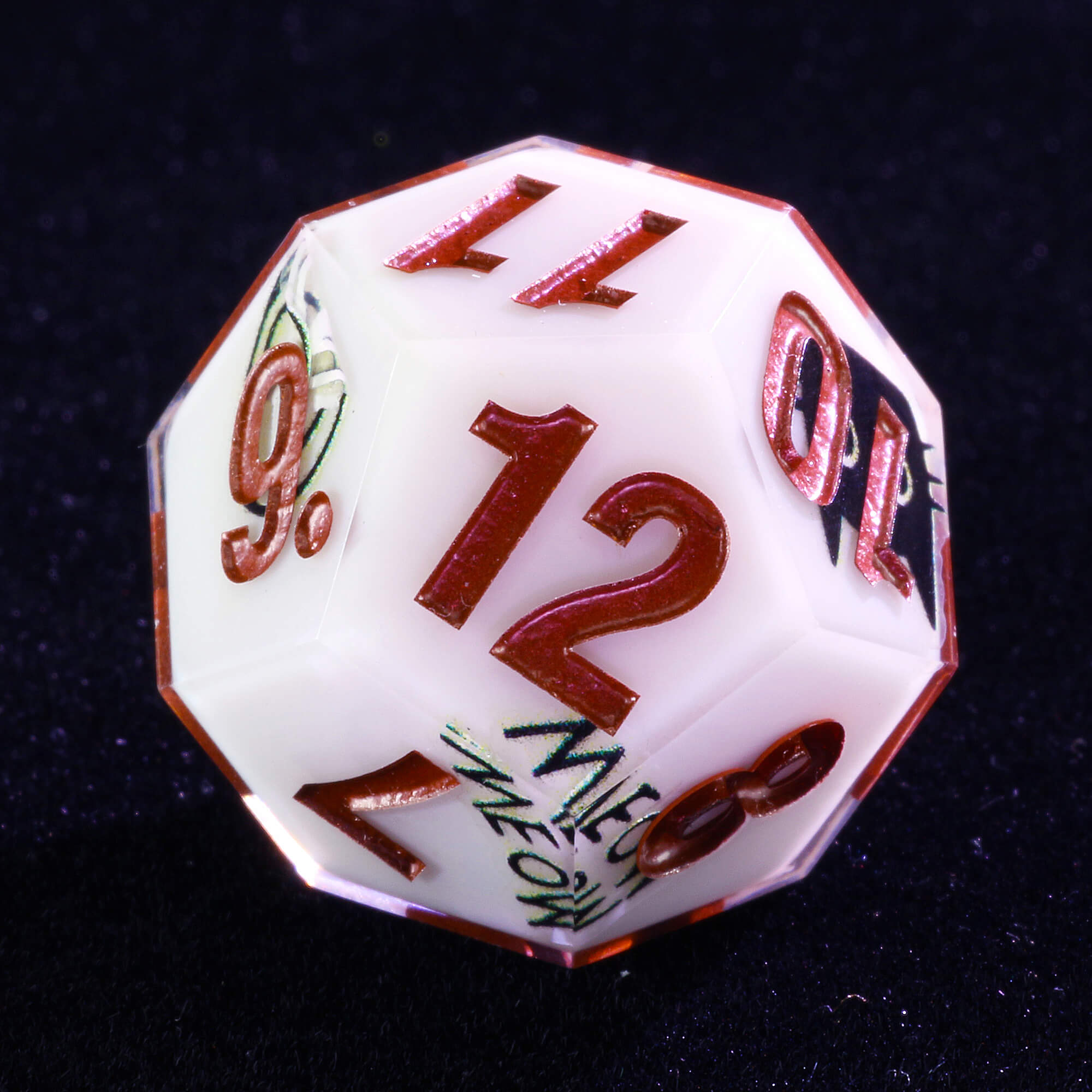 Rpg 7 Polyhedral Resin Dice Set DnD Cat White - Dice of Dragons