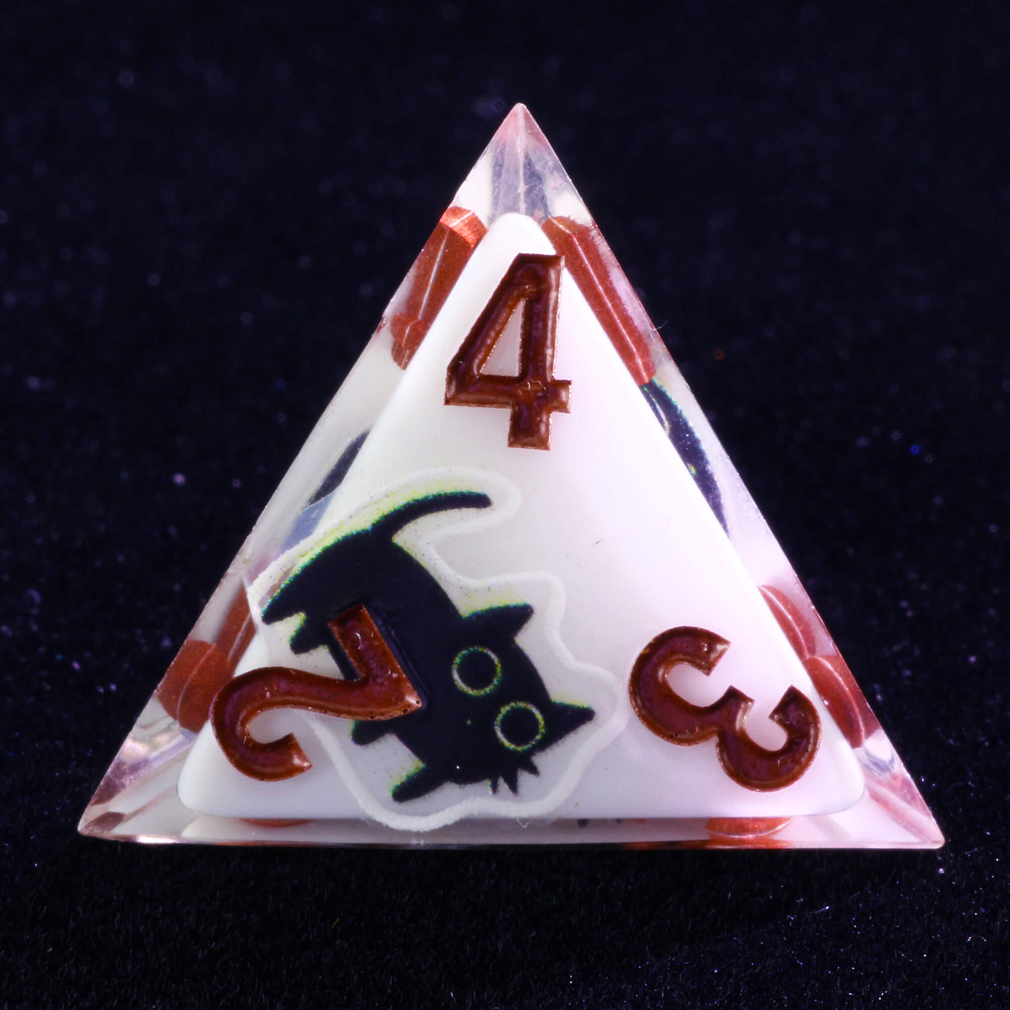 Rpg 7 Polyhedral Resin Dice Set DnD Cat White - Dice of Dragons