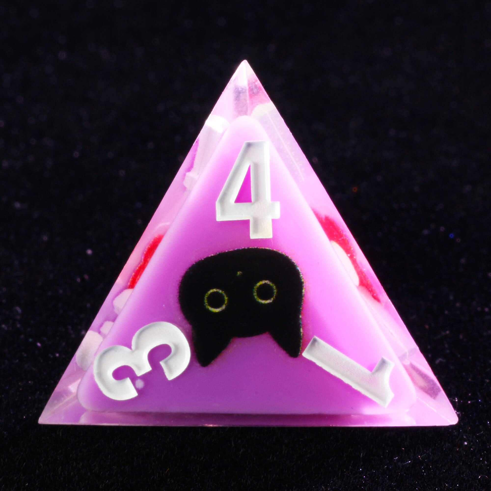 Rpg 7 Polyhedral Resin DnD Dice Sets Cat Purple - Dice of Dragons