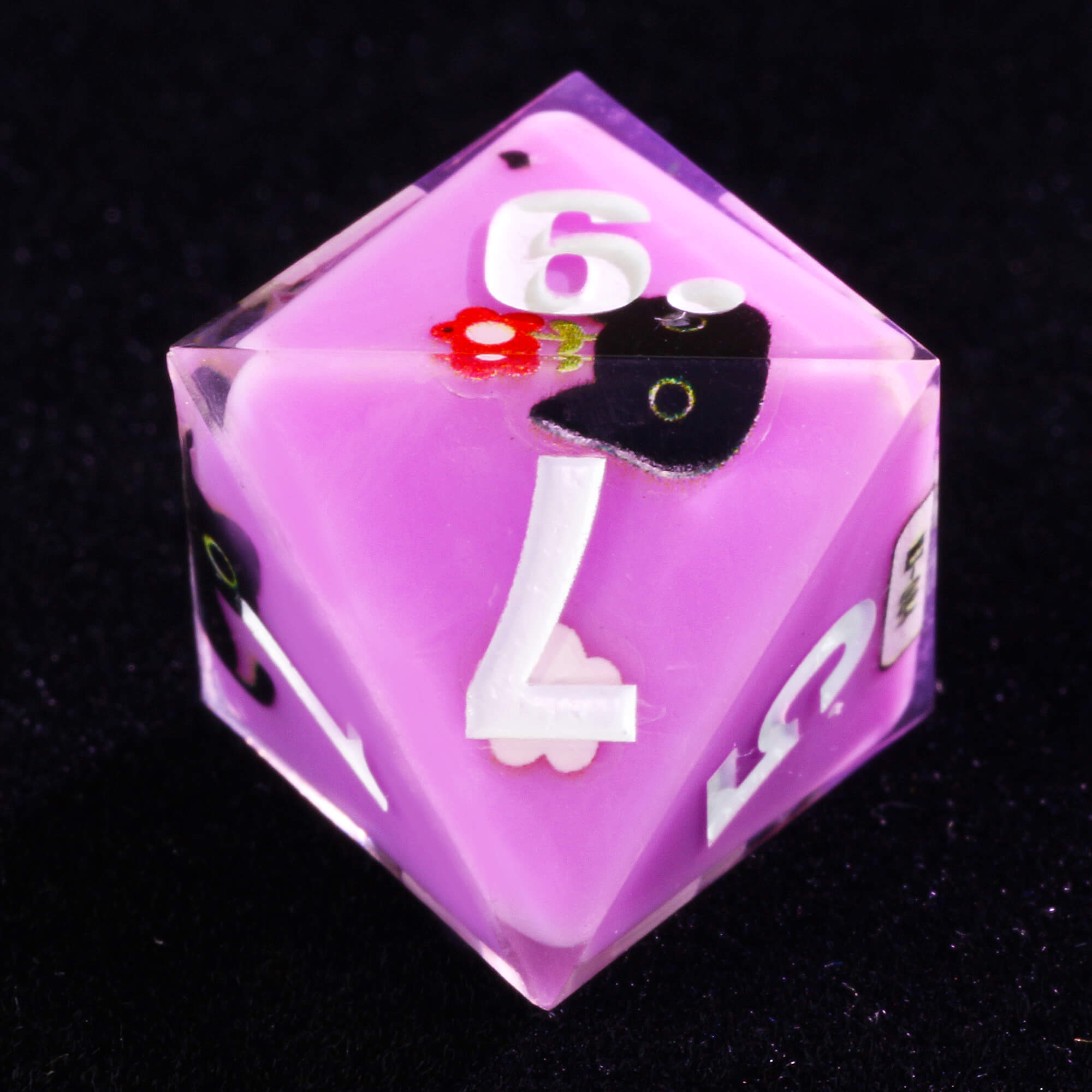 Rpg 7 Polyhedral Resin DnD Dice Sets Cat Purple - Dice of Dragons