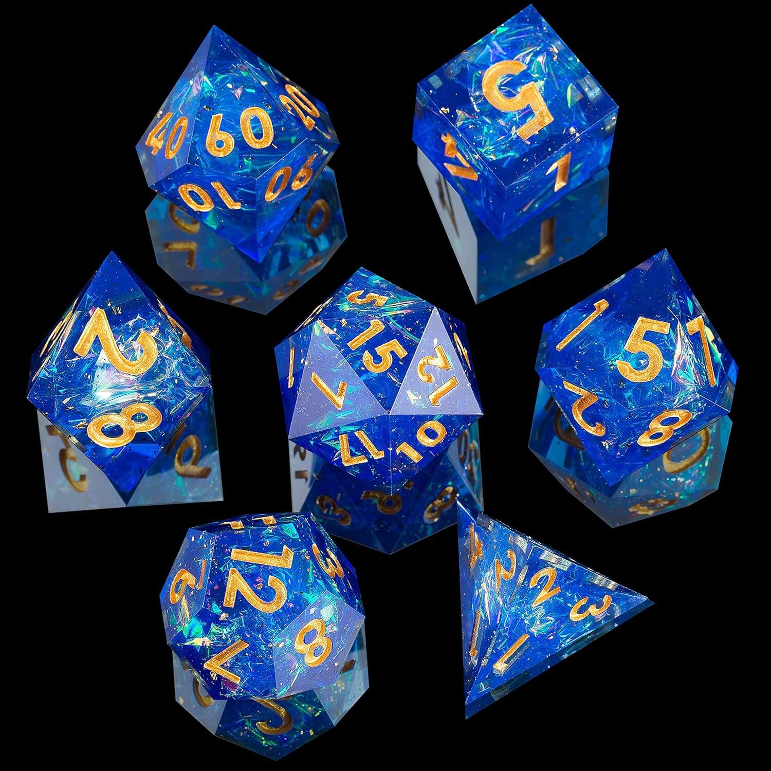 Rpg Unusual Polyhedral Sharp Edge Resin Dice Sets D&D - Sunshine Coast - Dice of Dragons