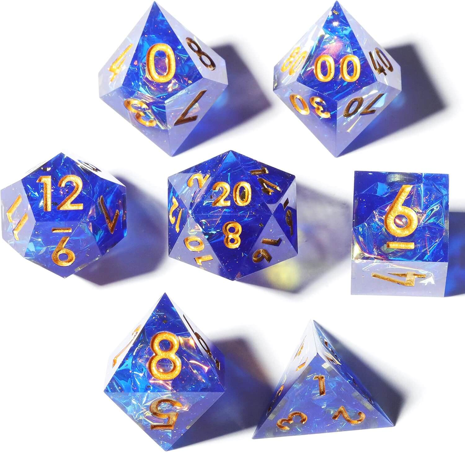 Rpg Unusual Polyhedral Sharp Edge Resin Dice Sets D&D - Sunshine Coast - Dice of Dragons