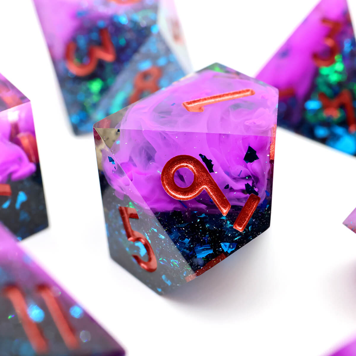 Sharp Edge Forest Girl 7-Piece DND Dice Set - Dice of Dragons