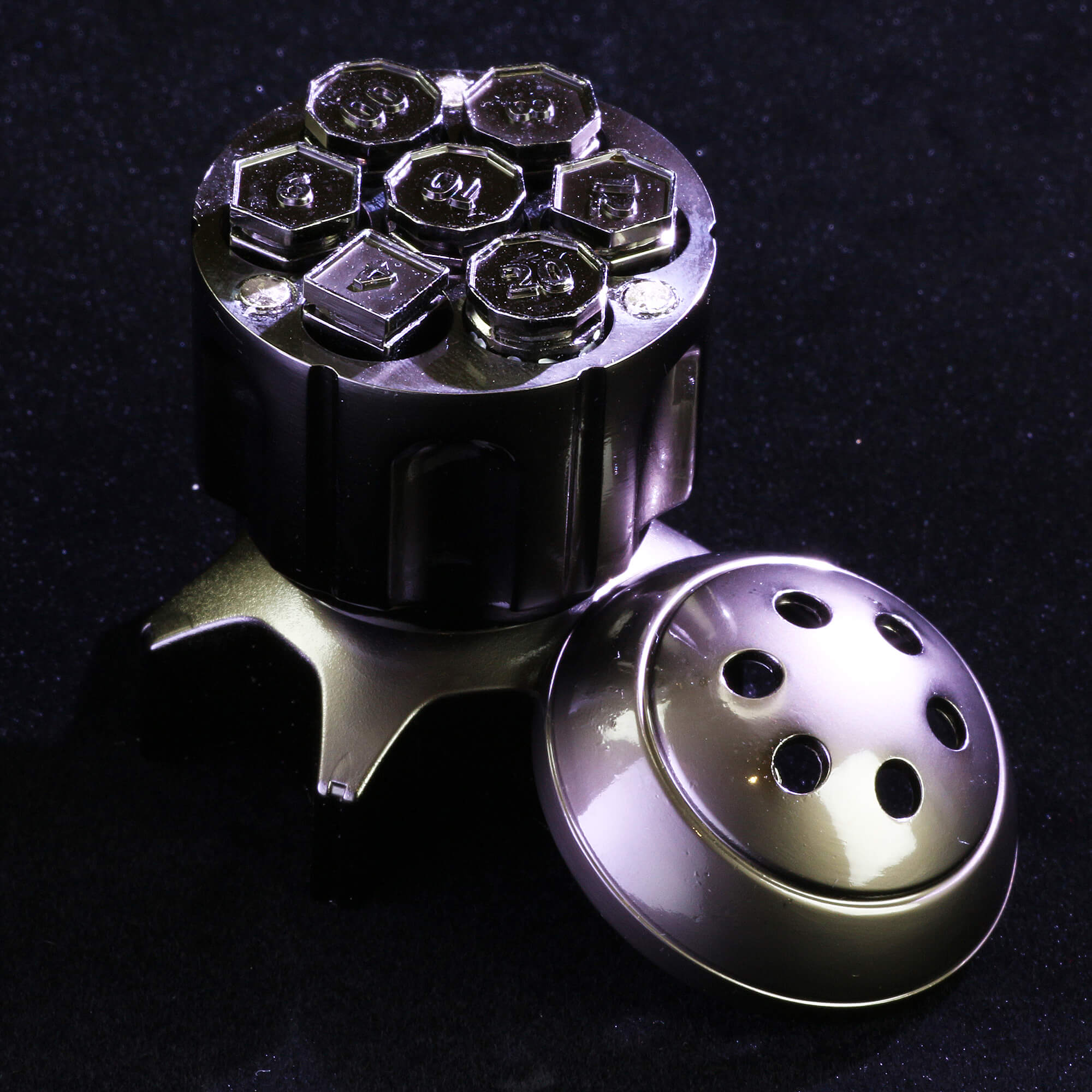 Spinning Rocket Metal Bullet Revolver Dice Set DnD - Dice of Dragons