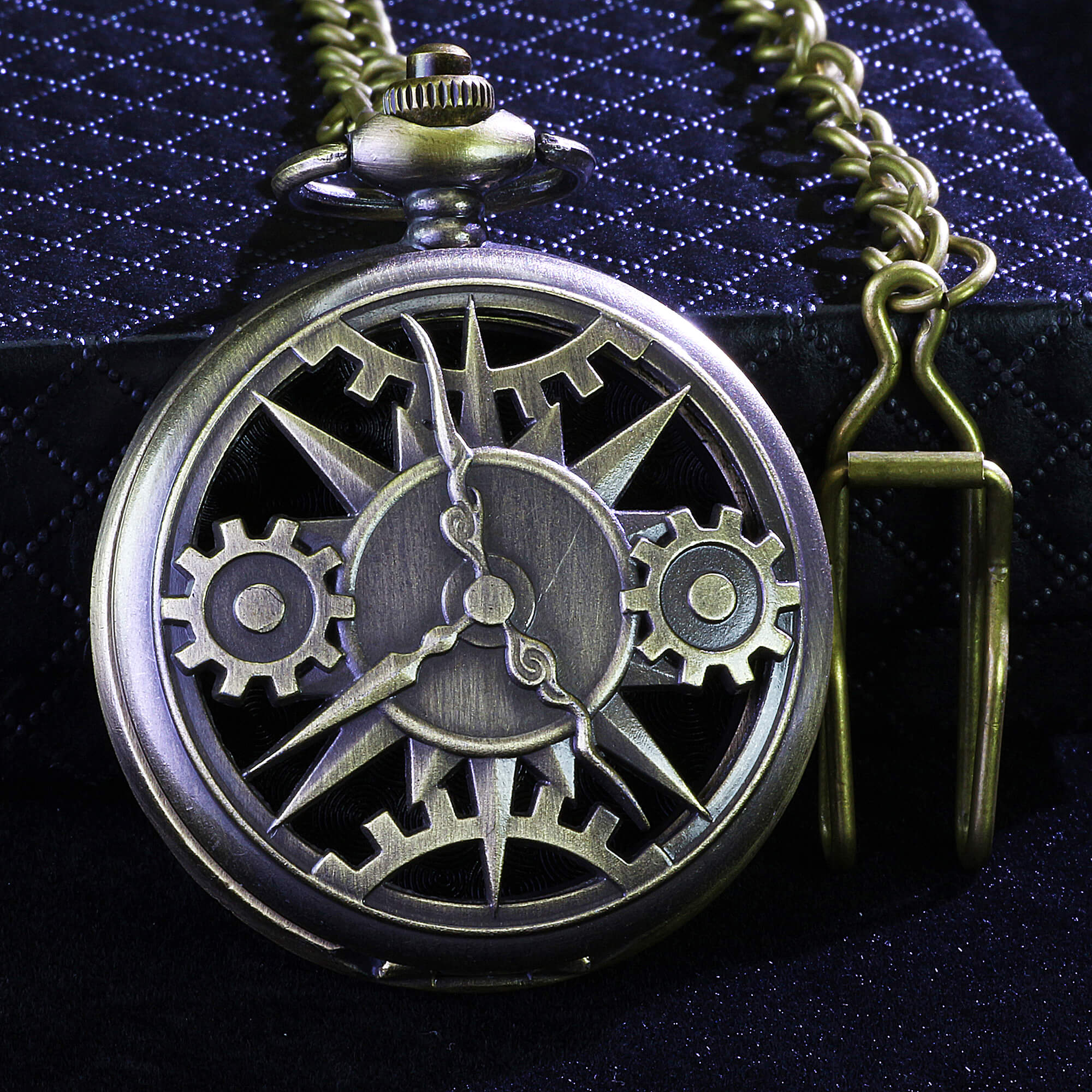 Time Gear Mini Polyhedral Metal DD Dice Set with Pocket Watch Shell Case - Dice of Dragons
