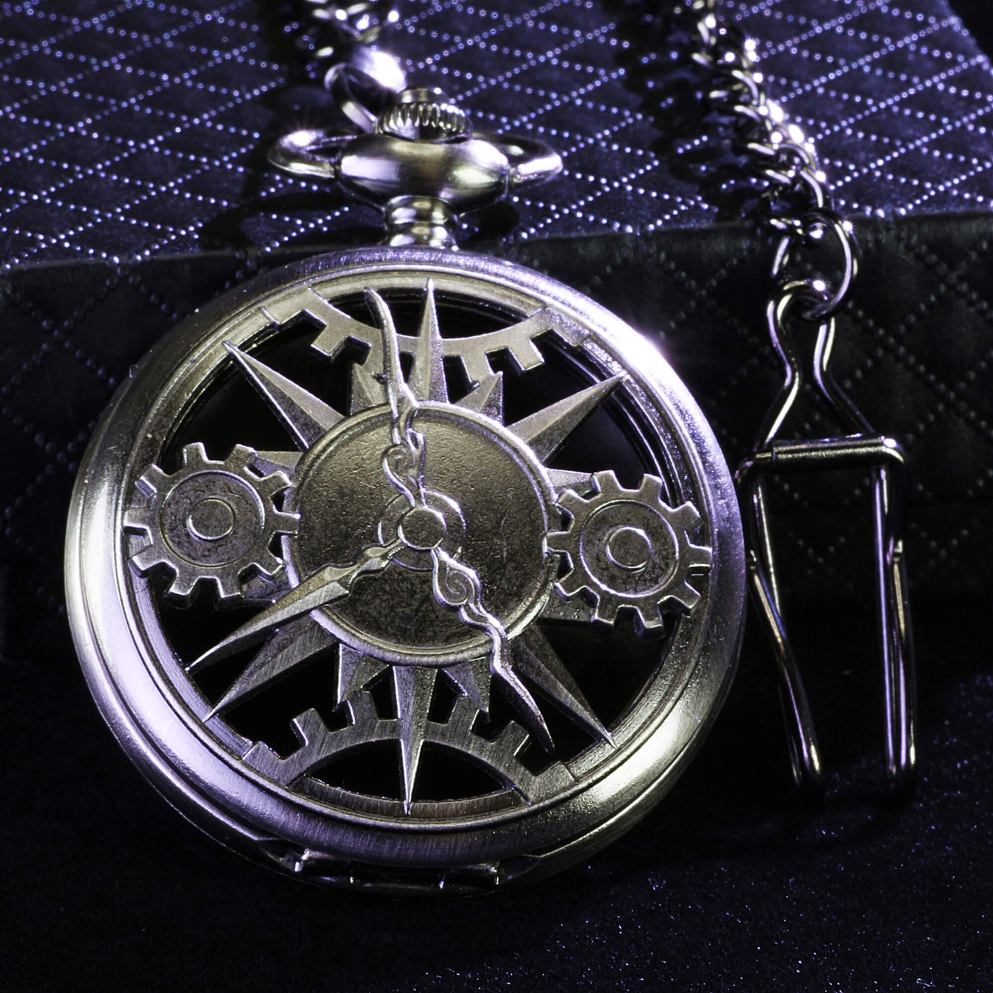 Time Gear Mini Polyhedral Metal DD Dice Set with Pocket Watch Shell Case - Dice of Dragons