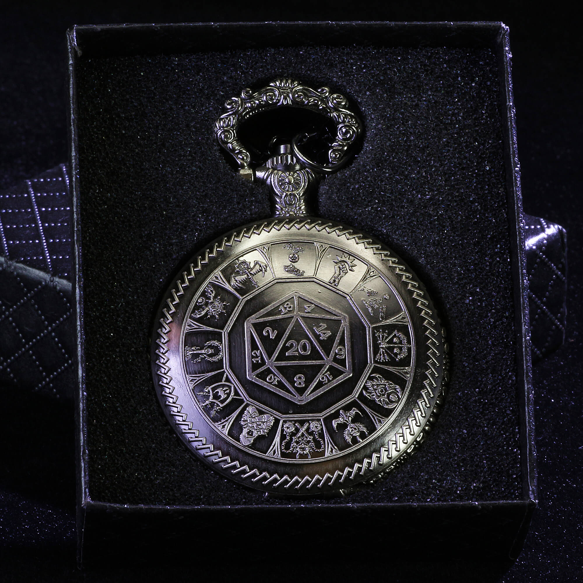 Totem Mini Polyhedral Metal Dice Sets DD with Pocket Watch Shell Case - Dice of Dragons