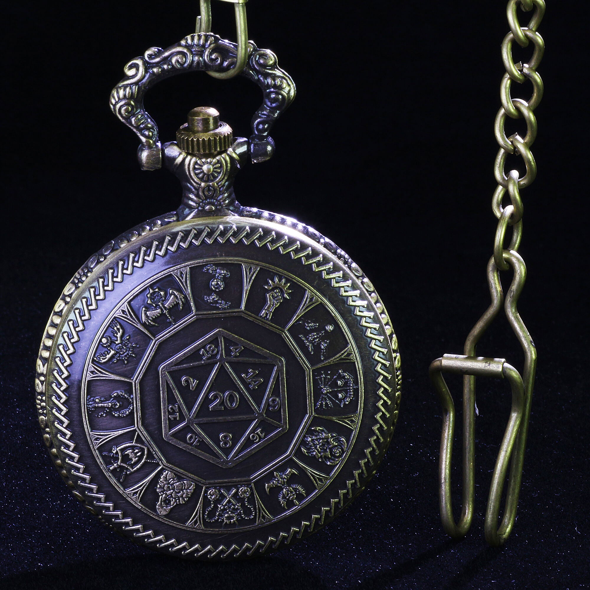 Totem Mini Polyhedral Metal Dice Sets DD with Pocket Watch Shell Case - Dice of Dragons