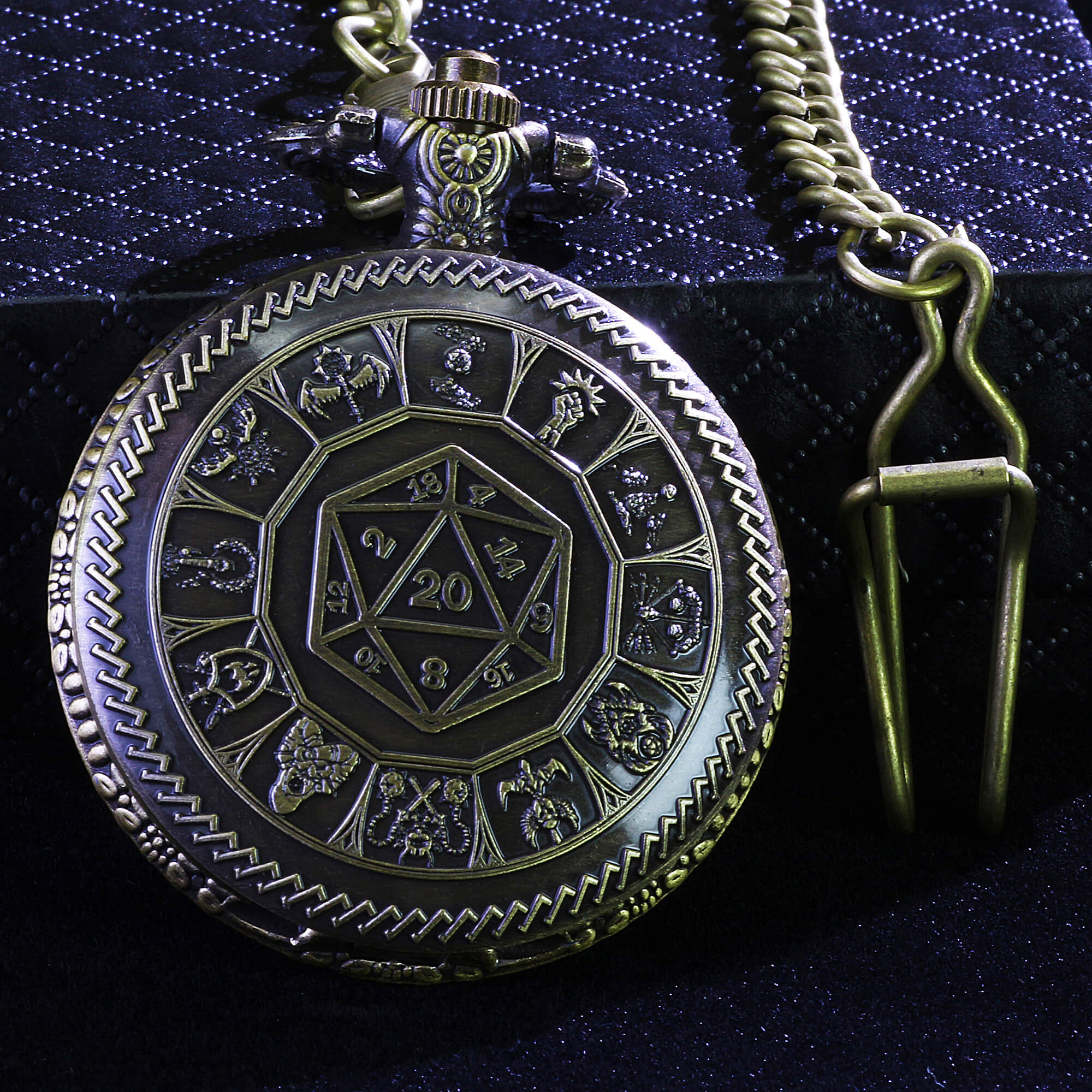 Totem Mini Polyhedral Metal Dice Sets DD with Pocket Watch Shell Case - Dice of Dragons