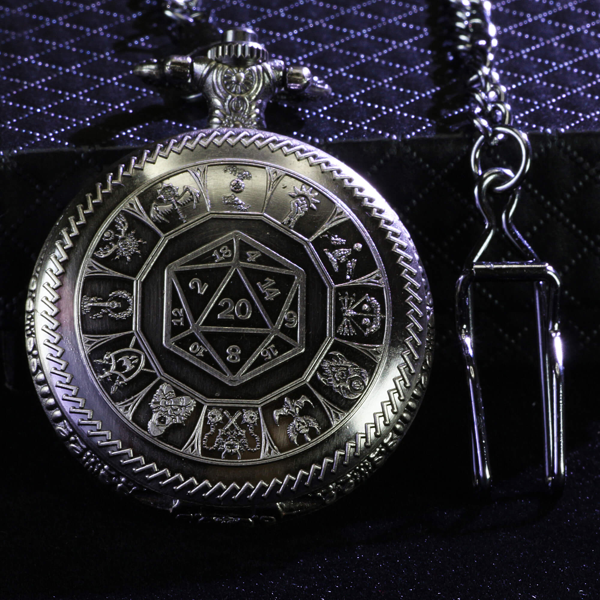 Totem Mini Polyhedral Metal Dice Sets DD with Pocket Watch Shell Case - Dice of Dragons