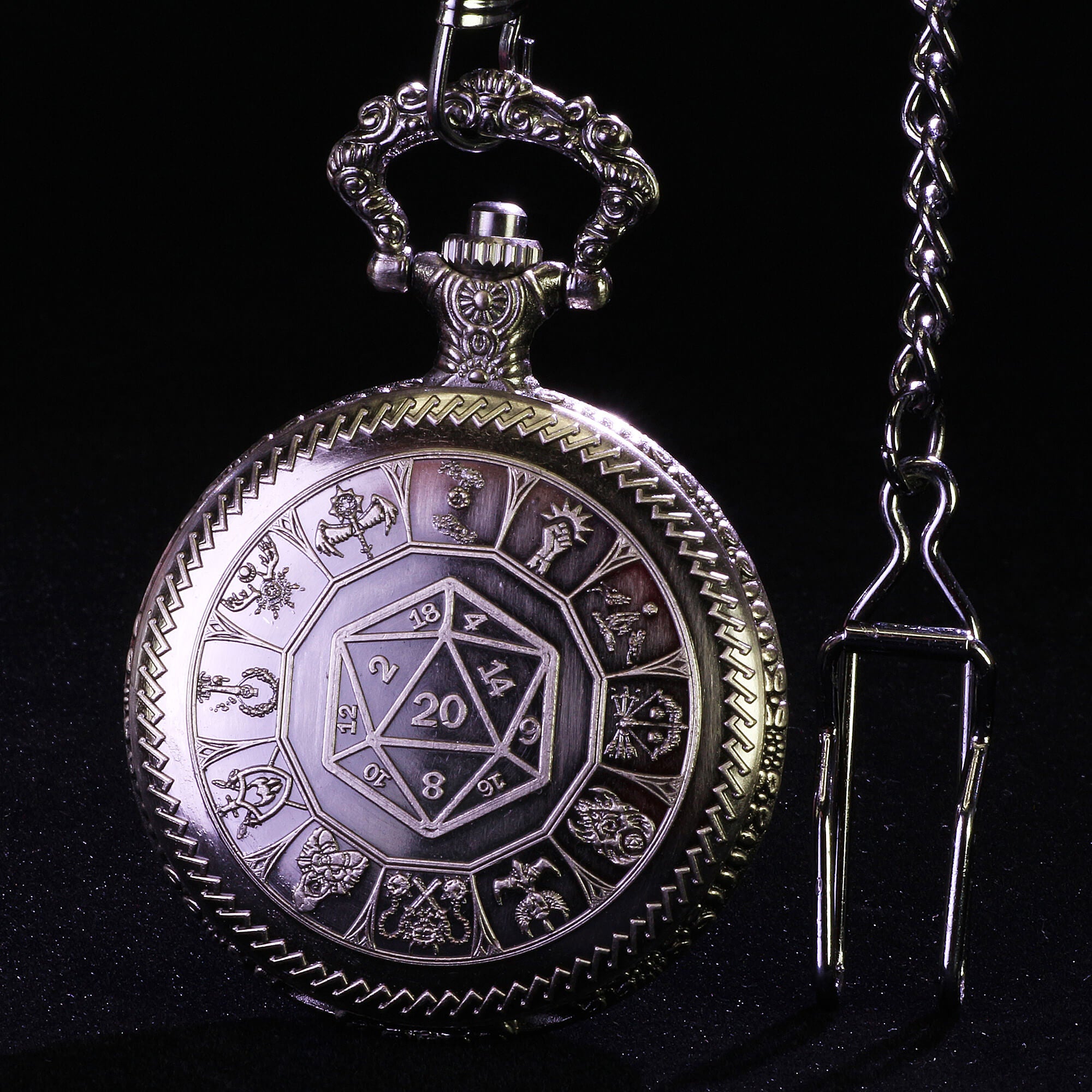 Totem Mini Polyhedral Metal Dice Sets DD with Pocket Watch Shell Case - Dice of Dragons