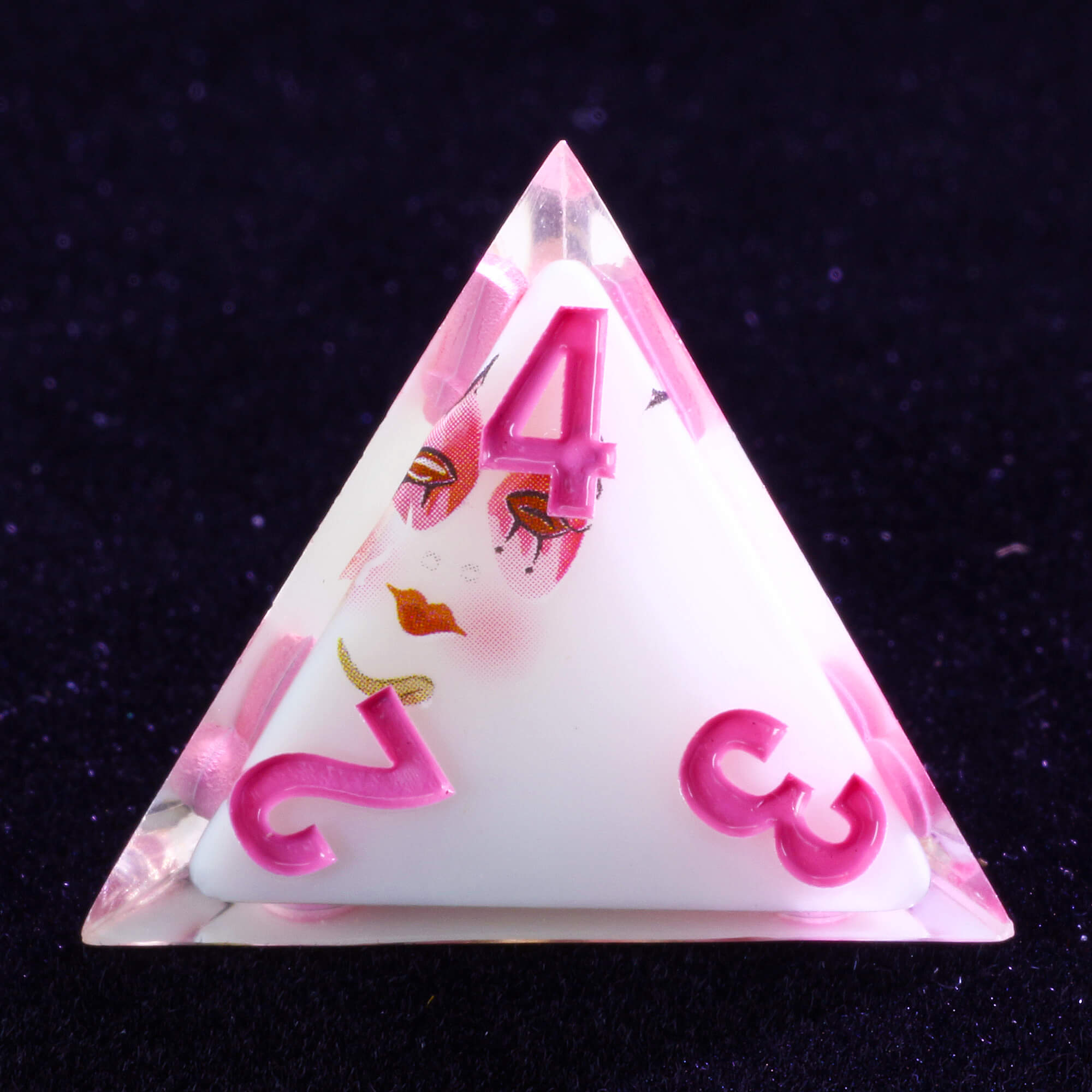 Unusual 7 Polyhedral Resin Dice Set D and D Clown White - Dice of Dragons