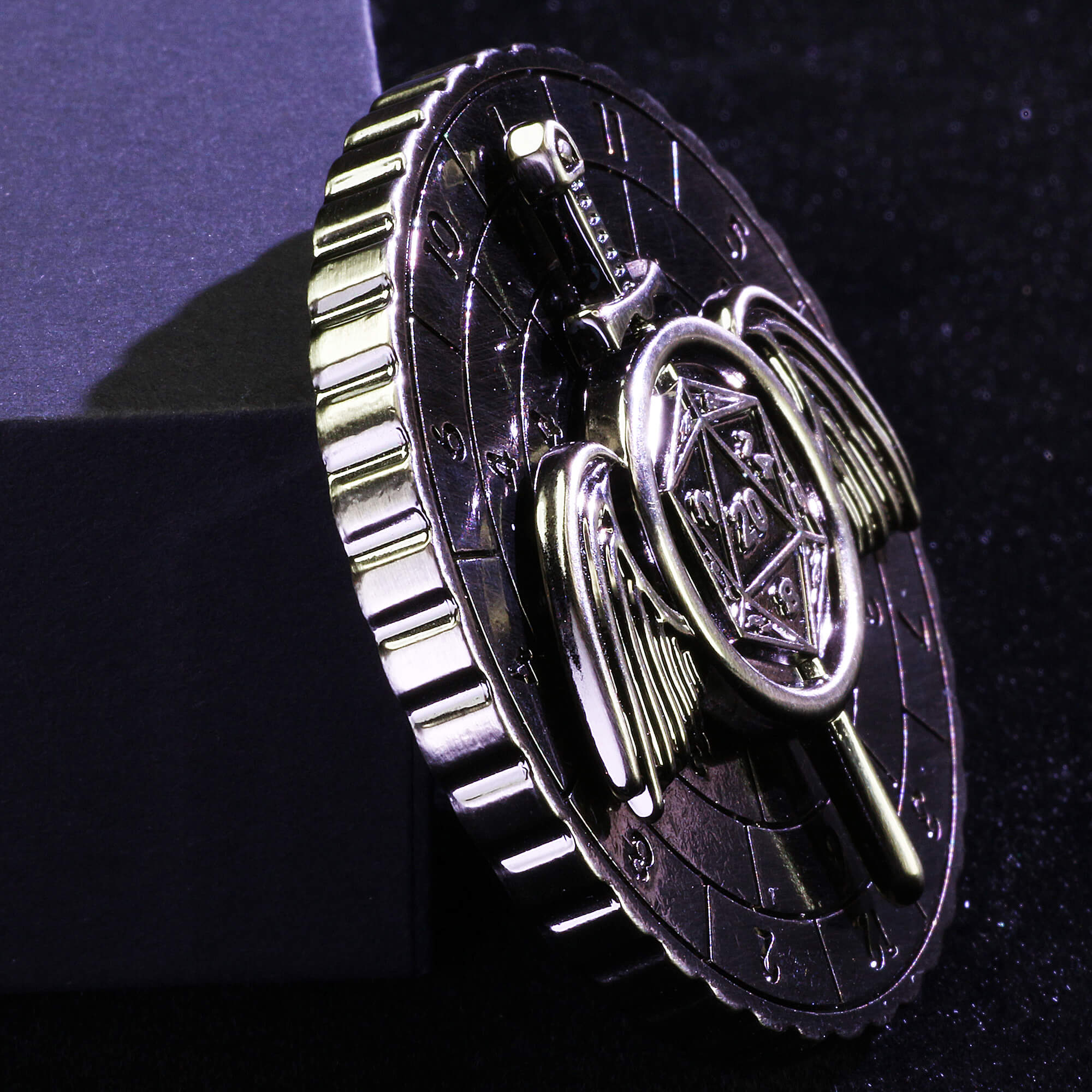 Wing Sword 7 in 1 Roulette Metal DND Dice Fidget Spinner Gyroid Dice - Dice of Dragons