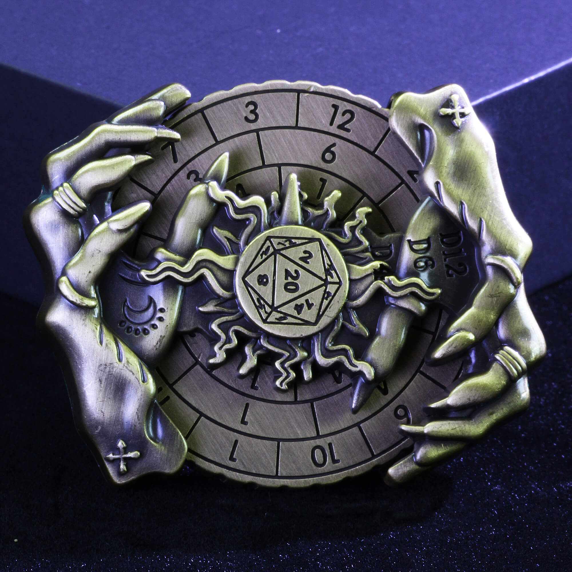 Wizard Hand 7 in 1 Roulette Metal DND Dice Fidget Spinner Gyroid Dice - Dice of Dragons