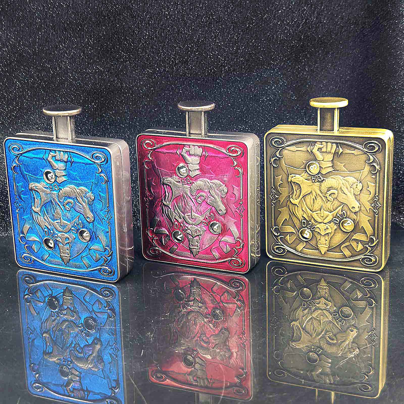 Wyvern 7 in 1 Button Presser Spinning D&D Metal Dice Bottle Roulette Game - Dice of Dragons