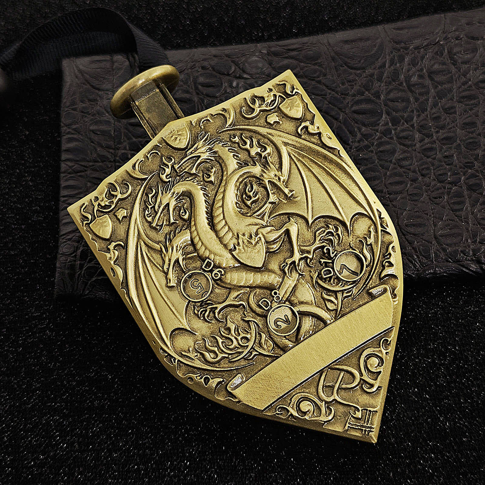 Wyvern Dragon 7 in 1 Button Presser Spinning D&D Metal Dice Shield Roulette Game