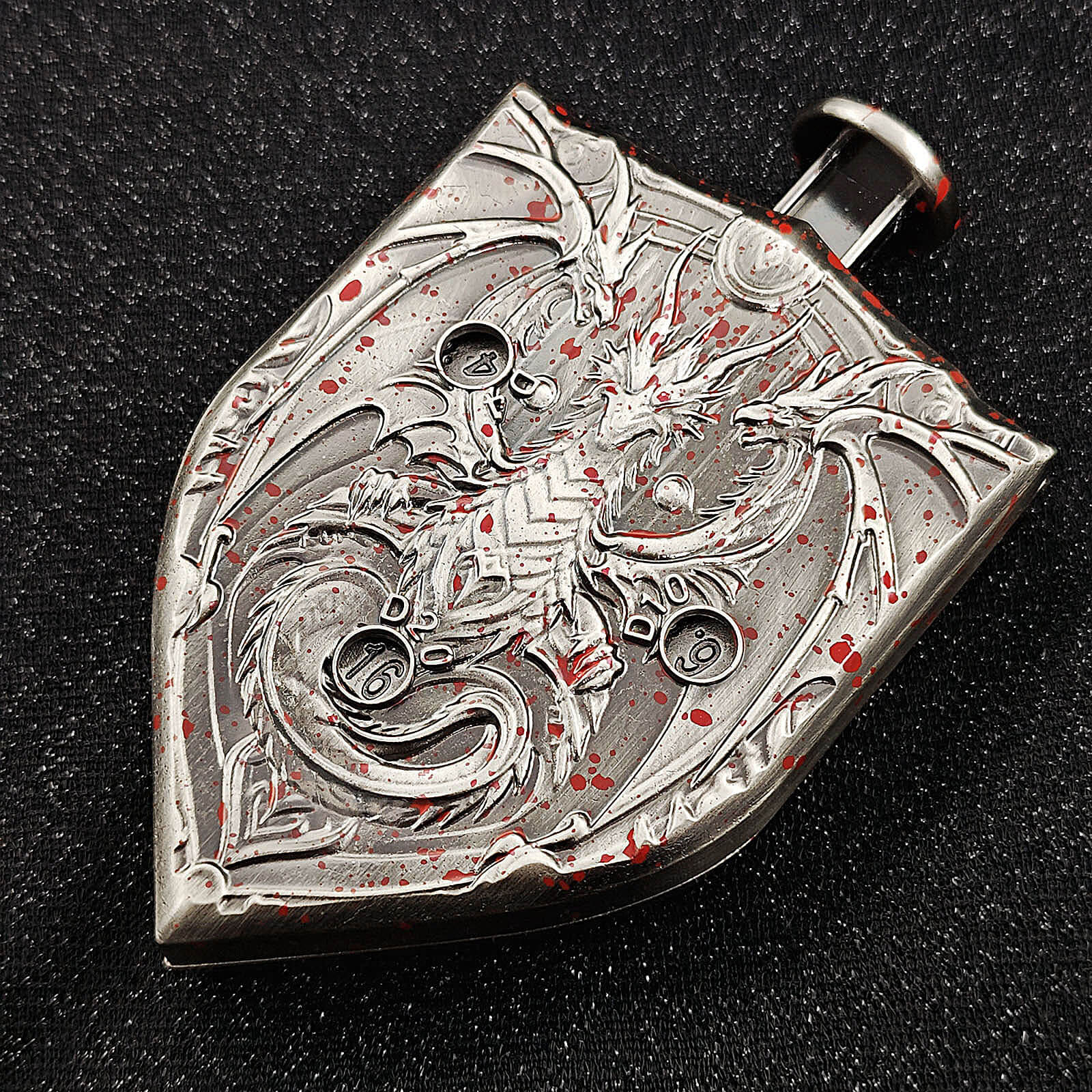 Wyvern Dragon 7 in 1 Button Presser Spinning D&D Metal Dice Shield Roulette Game