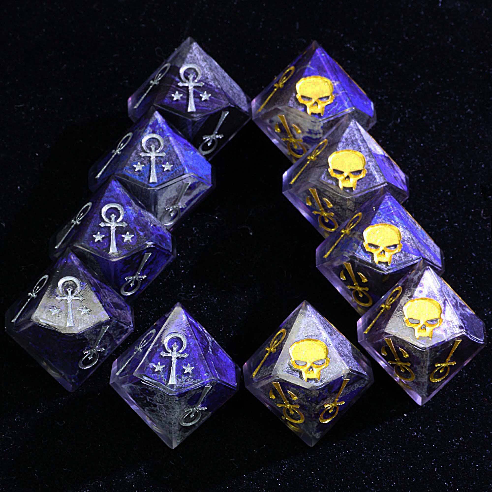15 Polyhedral Camarilla Sets of Dice VtM WoD Indigo Rising Tide - Dice of Dragons
