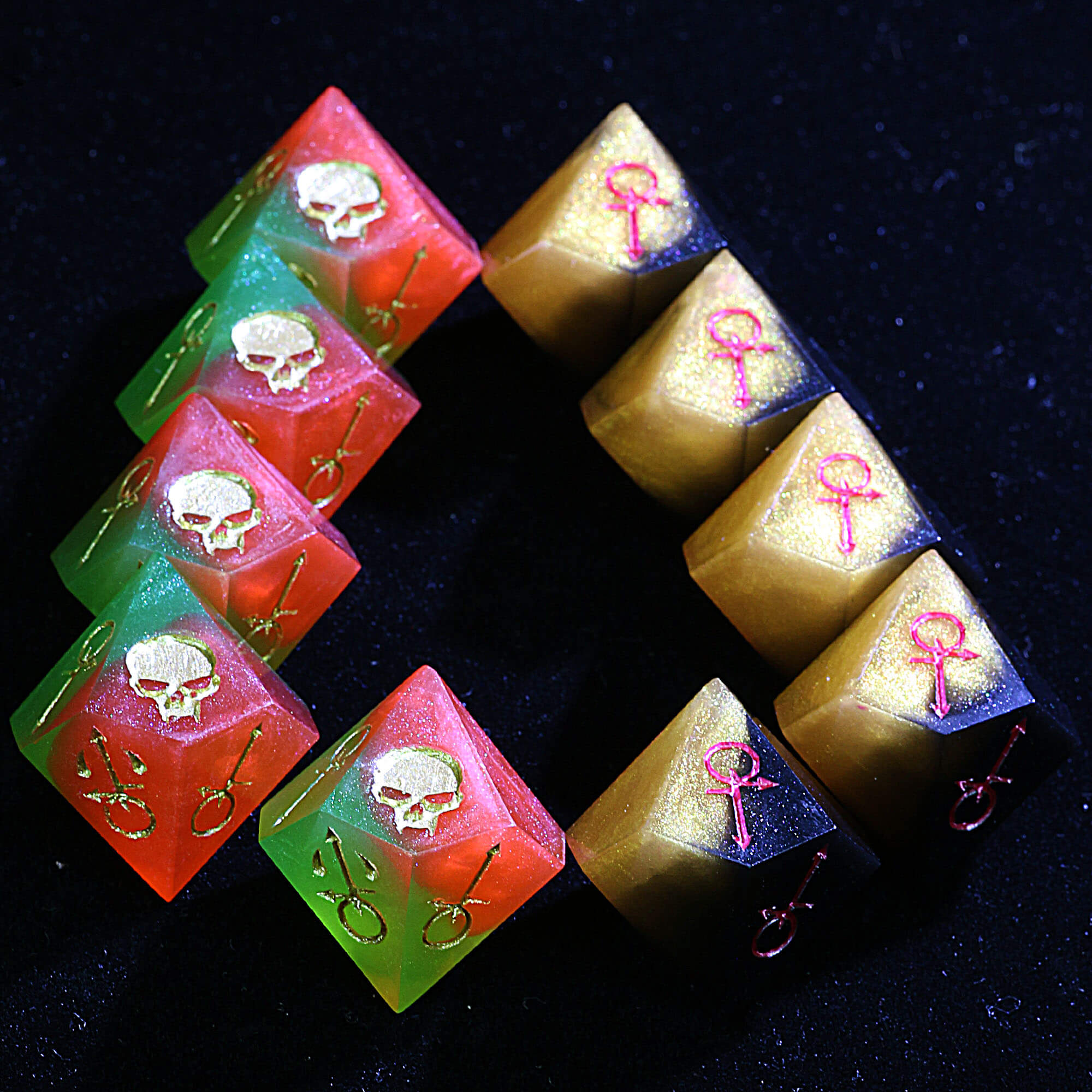 15 Polyhedral Resin Anarch Set Dice VtM WoD Hazard Warning - Dice of Dragons