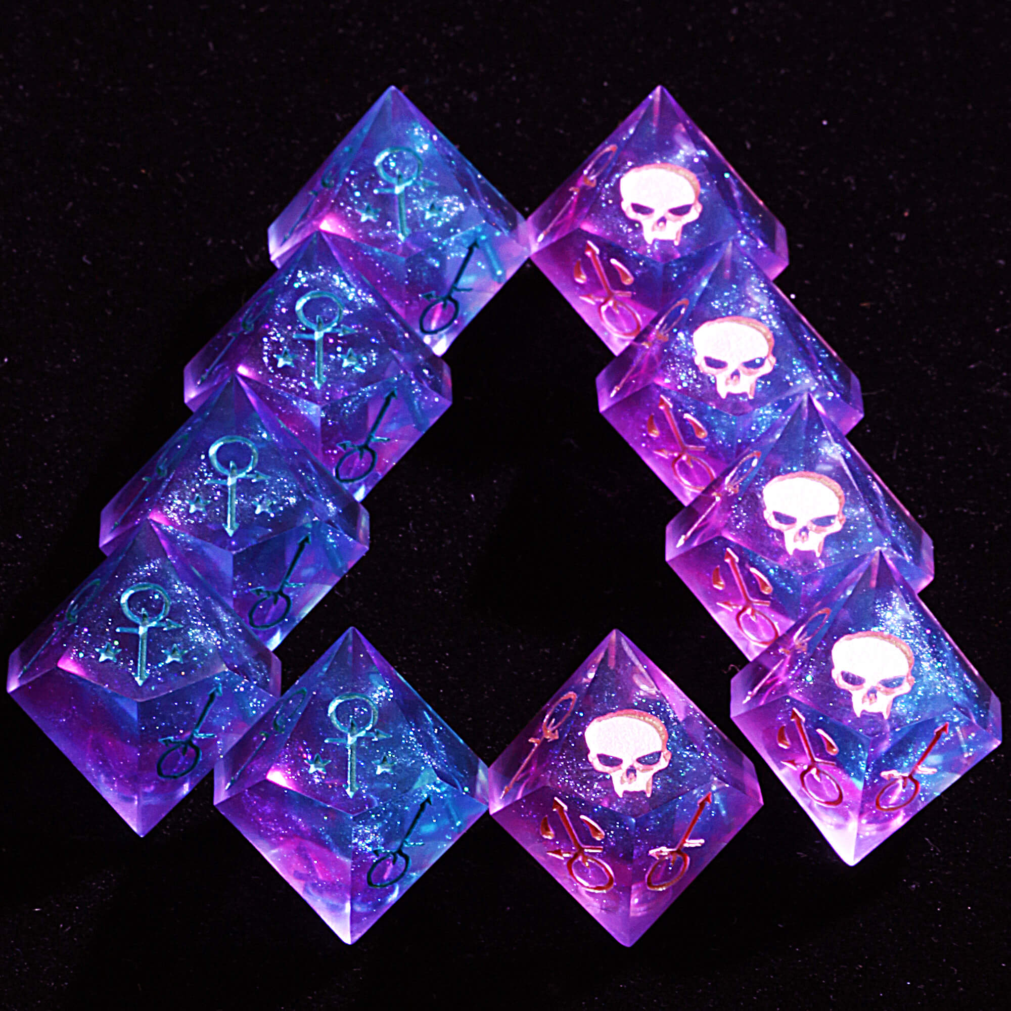 15 Polyhedral Resin Anarch WoD Dice Set VtM Dusk Horizon - Dice of Dragons