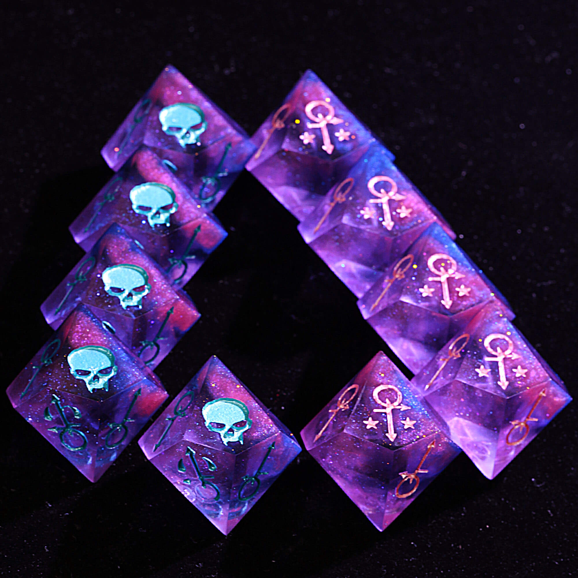 15 Polyhedral Resin Anarch WoD Dice Set VtM Neon Nocturne - Dice of Dragons