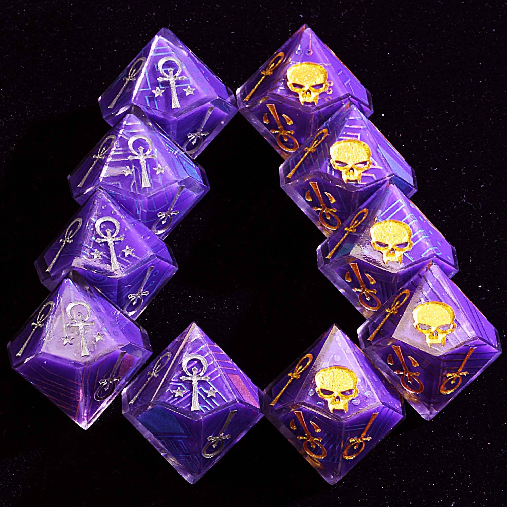 15 Polyhedral Resin Camarilla Dice WoD VtM Sets Waves