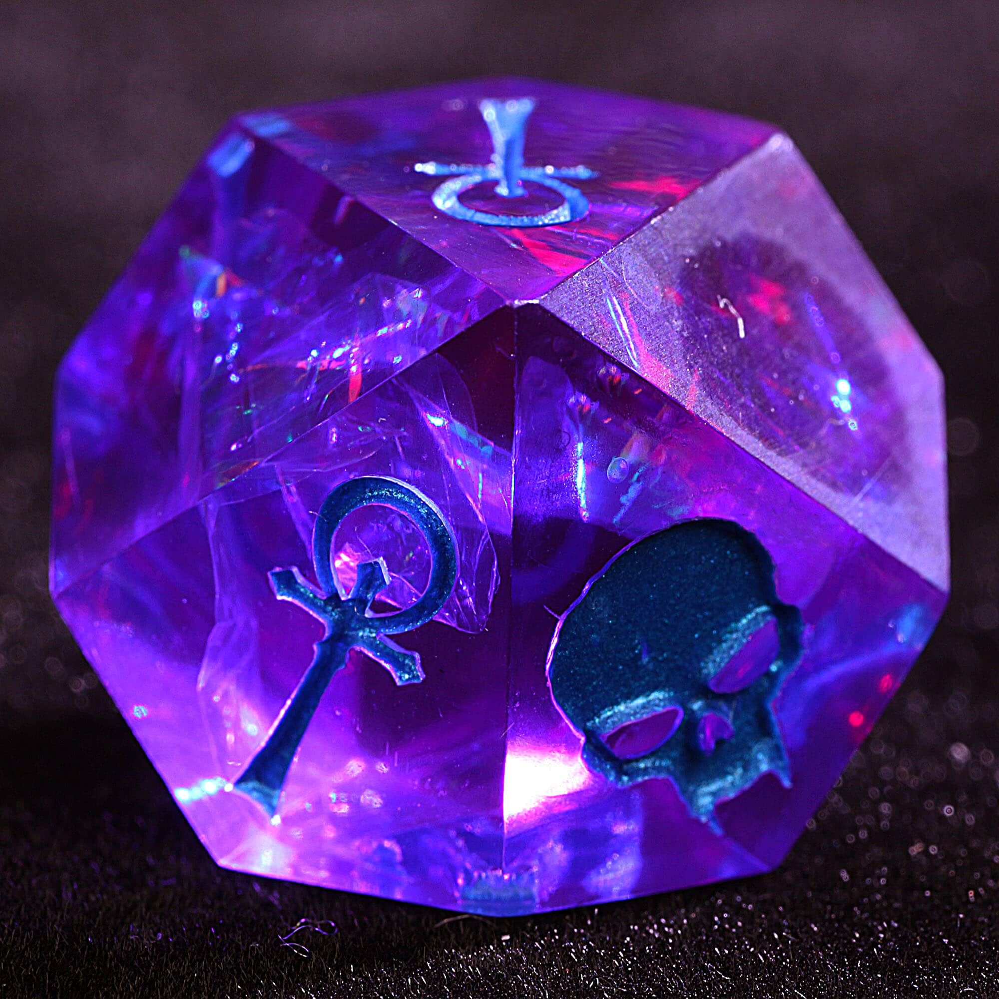 15 Polyhedral Resin Camarilla VtM WoD Set Dice Azure Cipher - Dice of Dragons