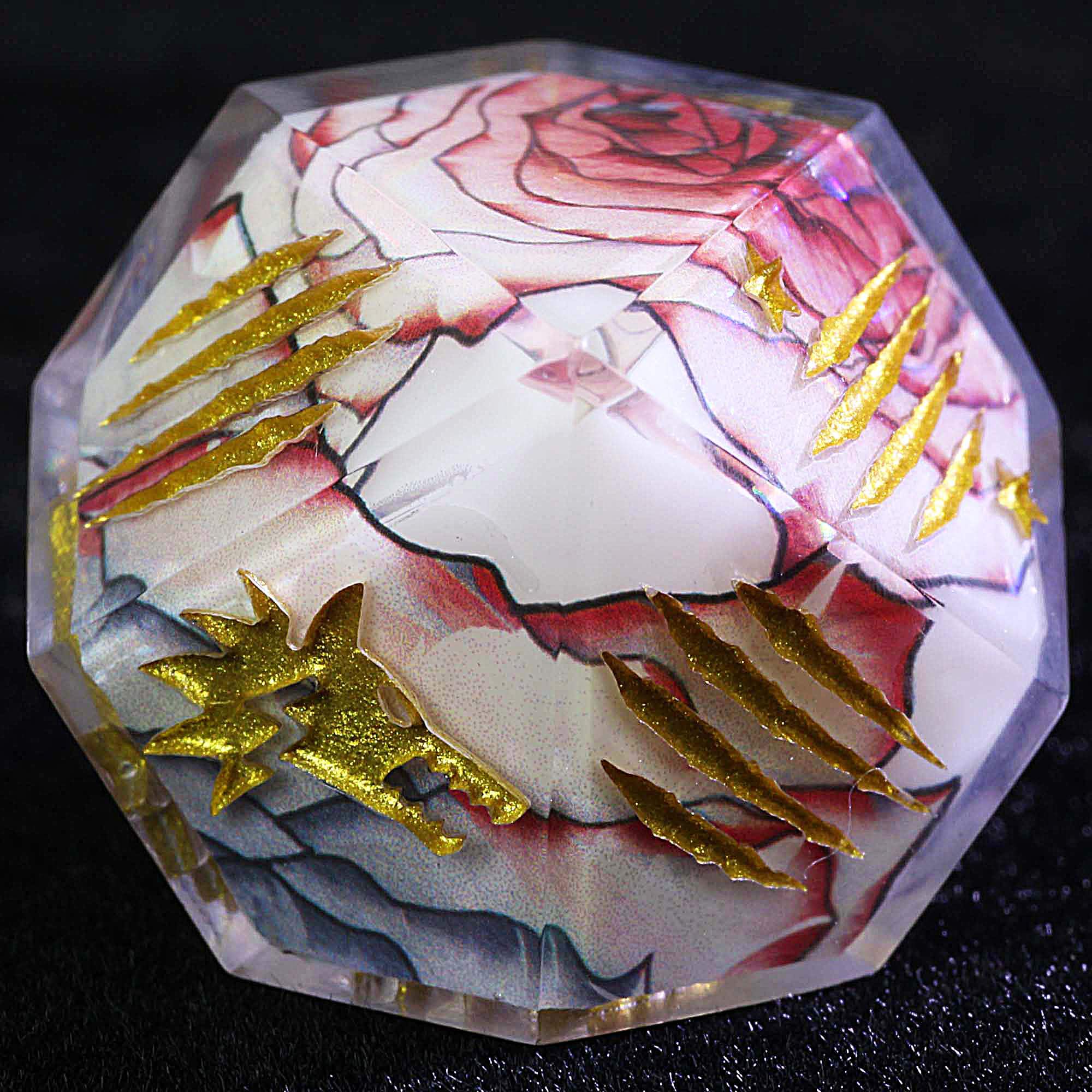 15 Polyhedral Resin Dice Set WtA WoD Red Rose - Dice of Dragons
