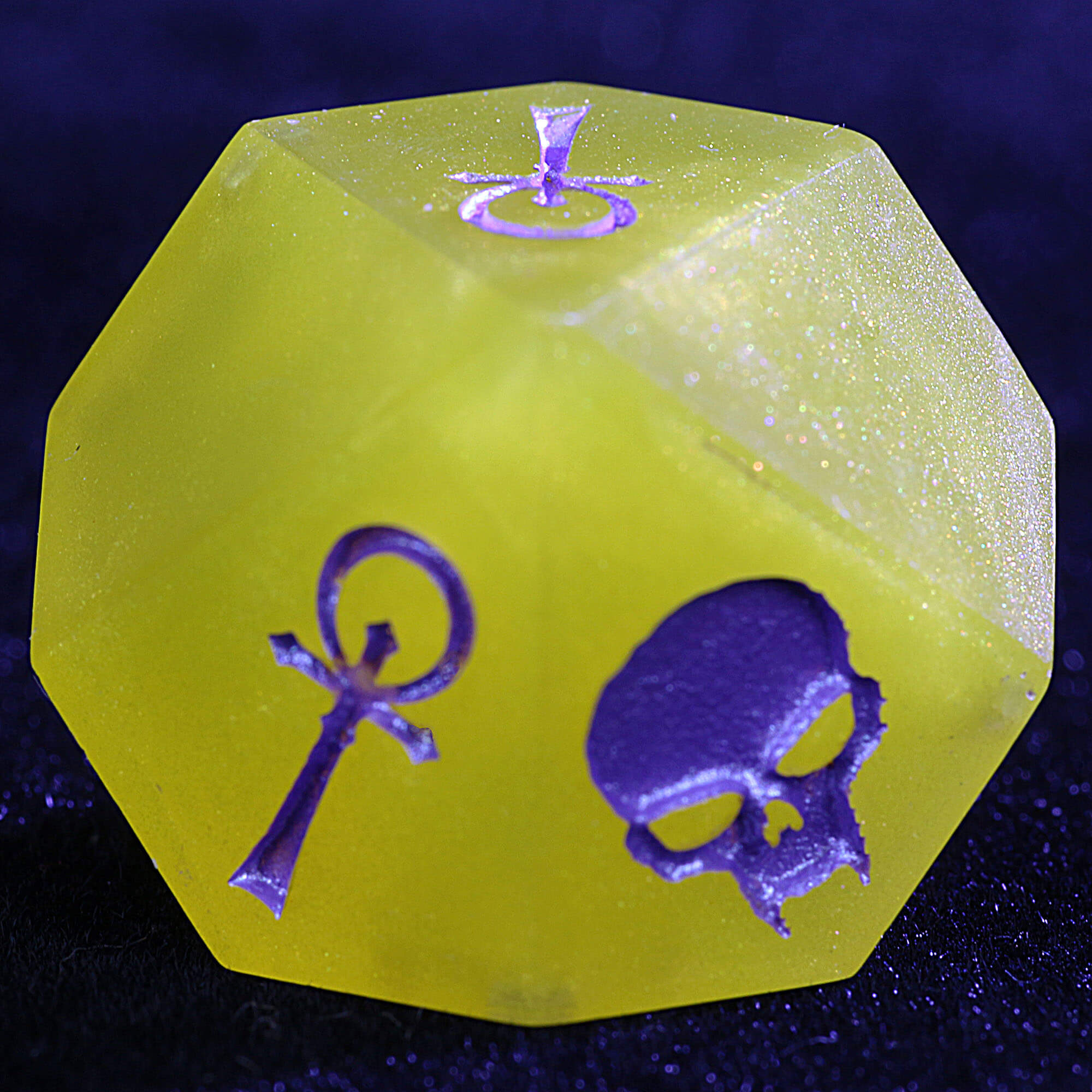 15 Polyhedral Resin Camarilla Set of Dice VtM WoD Azure Decree - Dice of Dragons