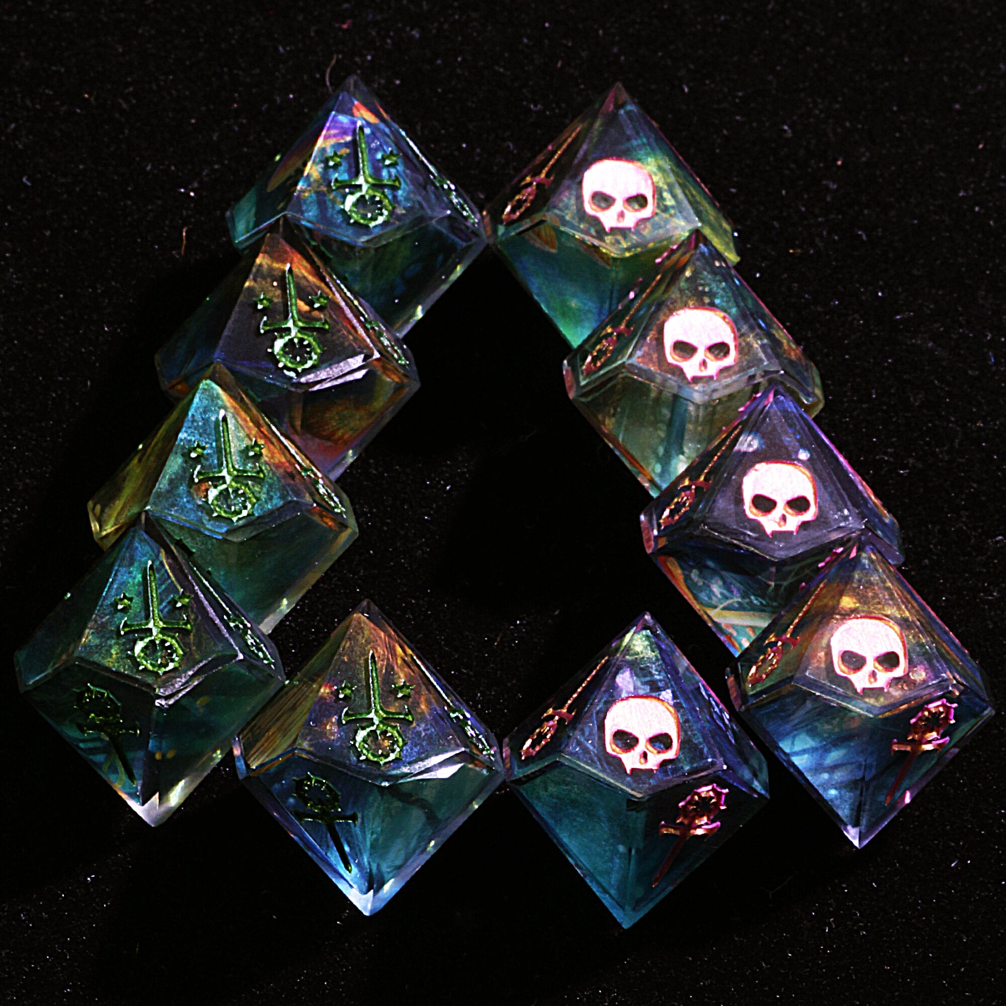 15 Polyhedral Resin Sabbat Sets WoD Dice VtM Sporeveil - Dice of Dragons
