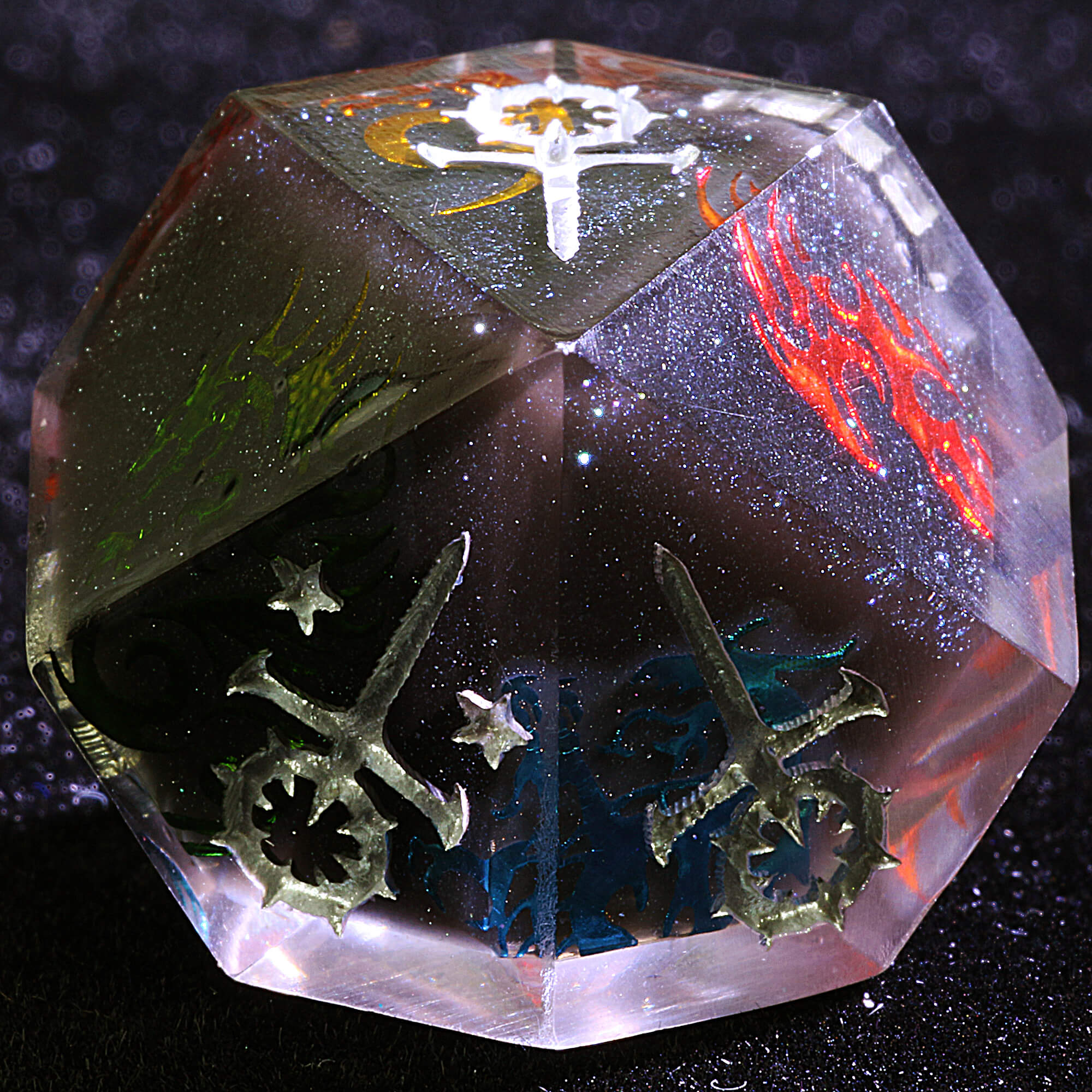 15 Polyhedral Resin Sabbat VtM Dice Set WoD Chameleon Gambit - Dice of Dragons