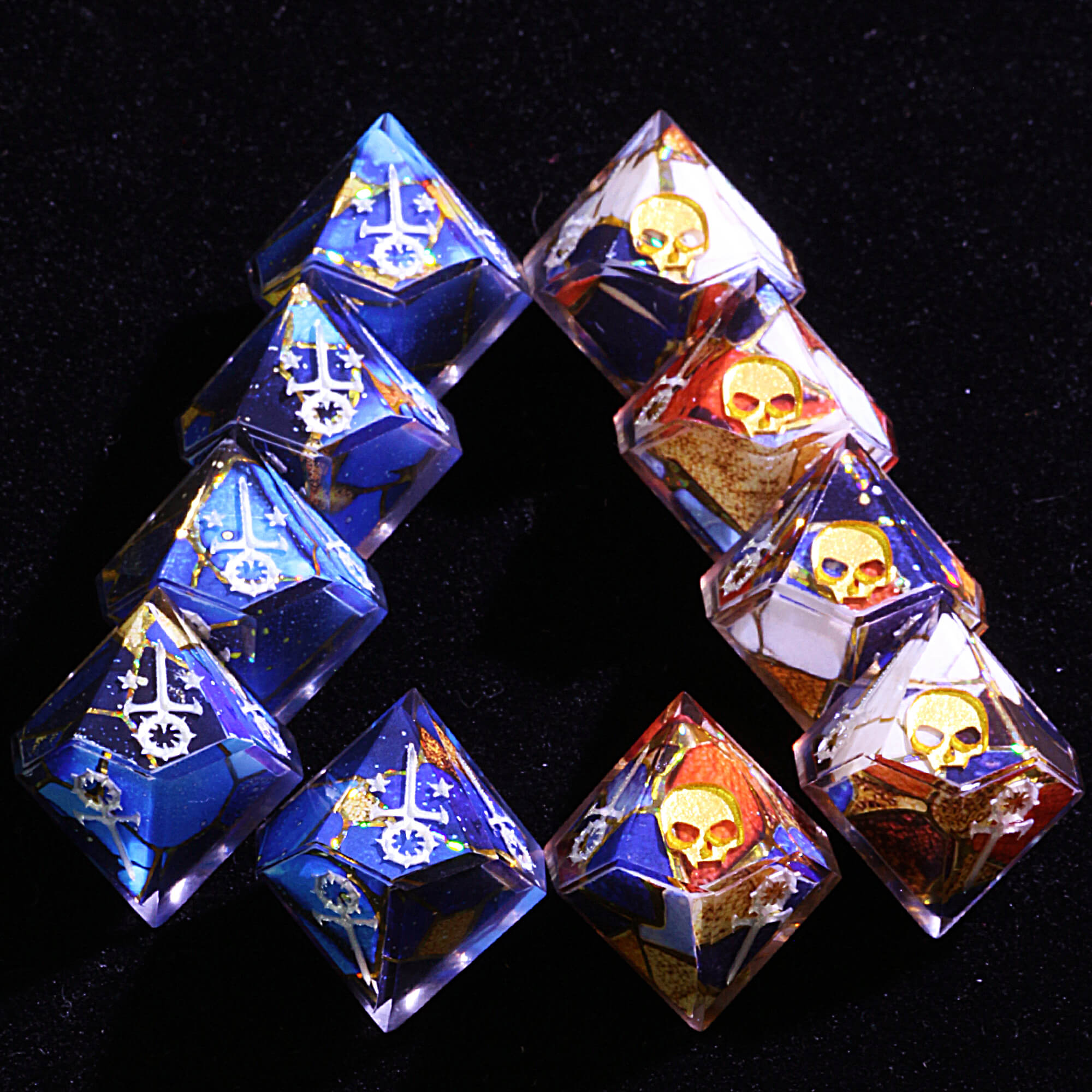 15 Polyhedral Resin Sabbat VtM Set WoD Dice Kaleidoscope - Dice of Dragons