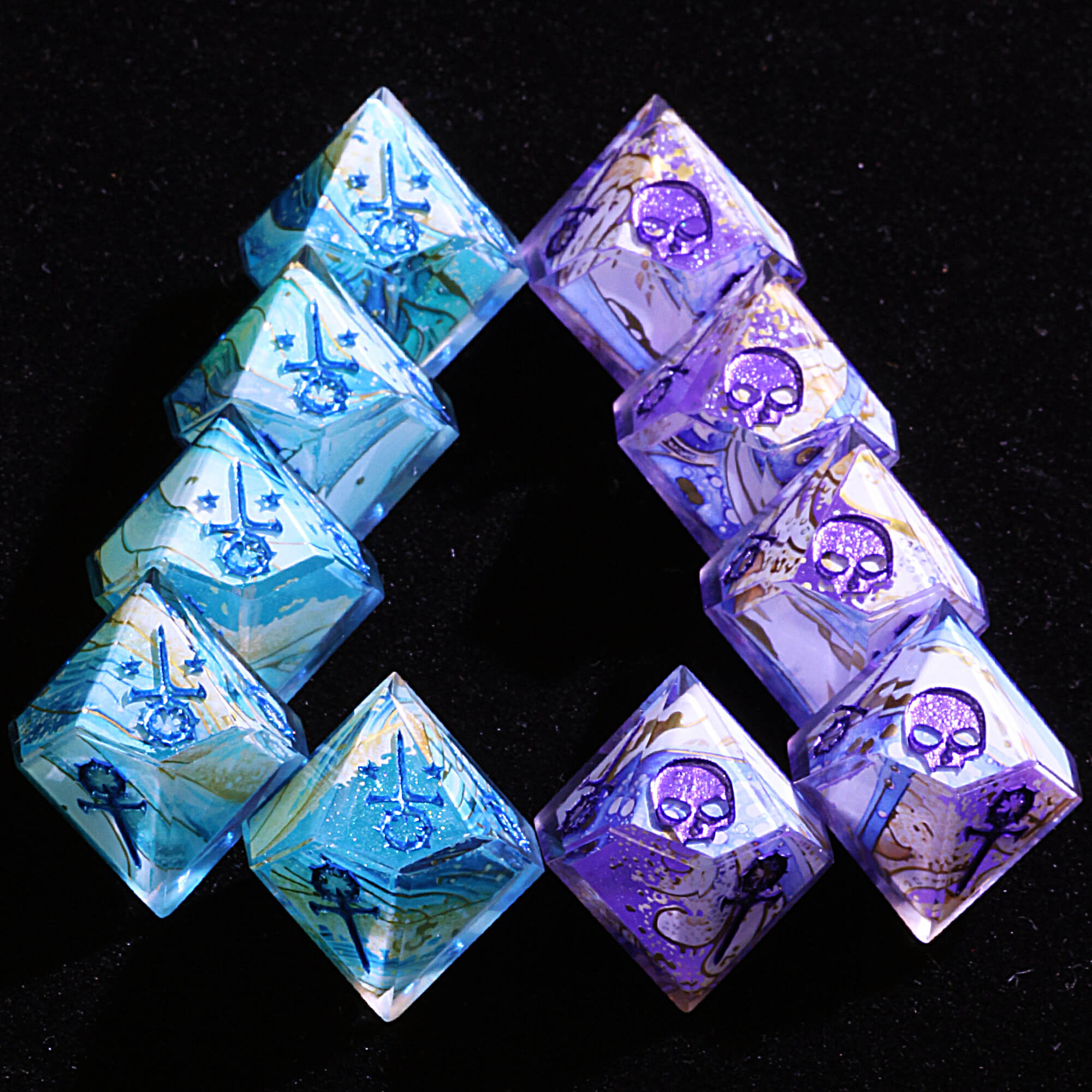 15 Polyhedral Resin Sabbat WoD Set VtM Dice Abyssal Swell - Dice of Dragons