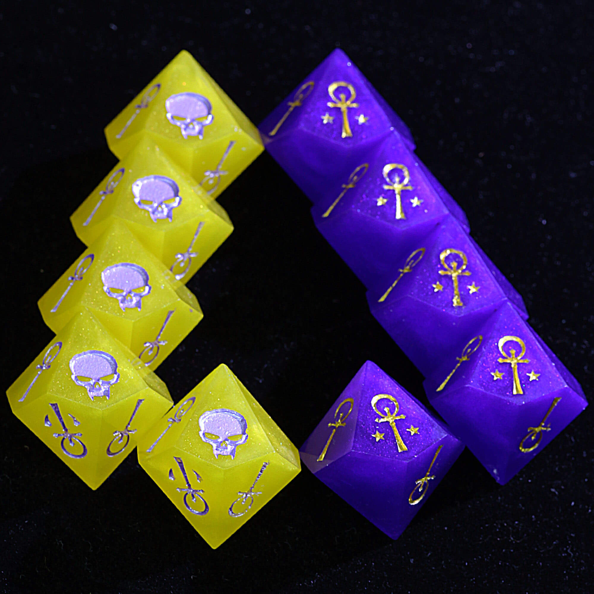 15 Polyhedral Resin Camarilla Set of Dice VtM WoD Azure Decree - Dice of Dragons