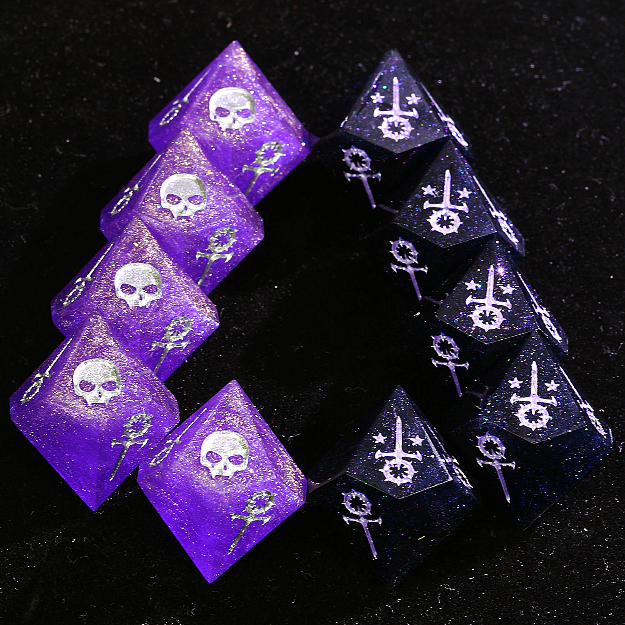 15 Polyhedral Resin Sabbat Sets Dice VtM WoD Black Eucharist - Dice of Dragons