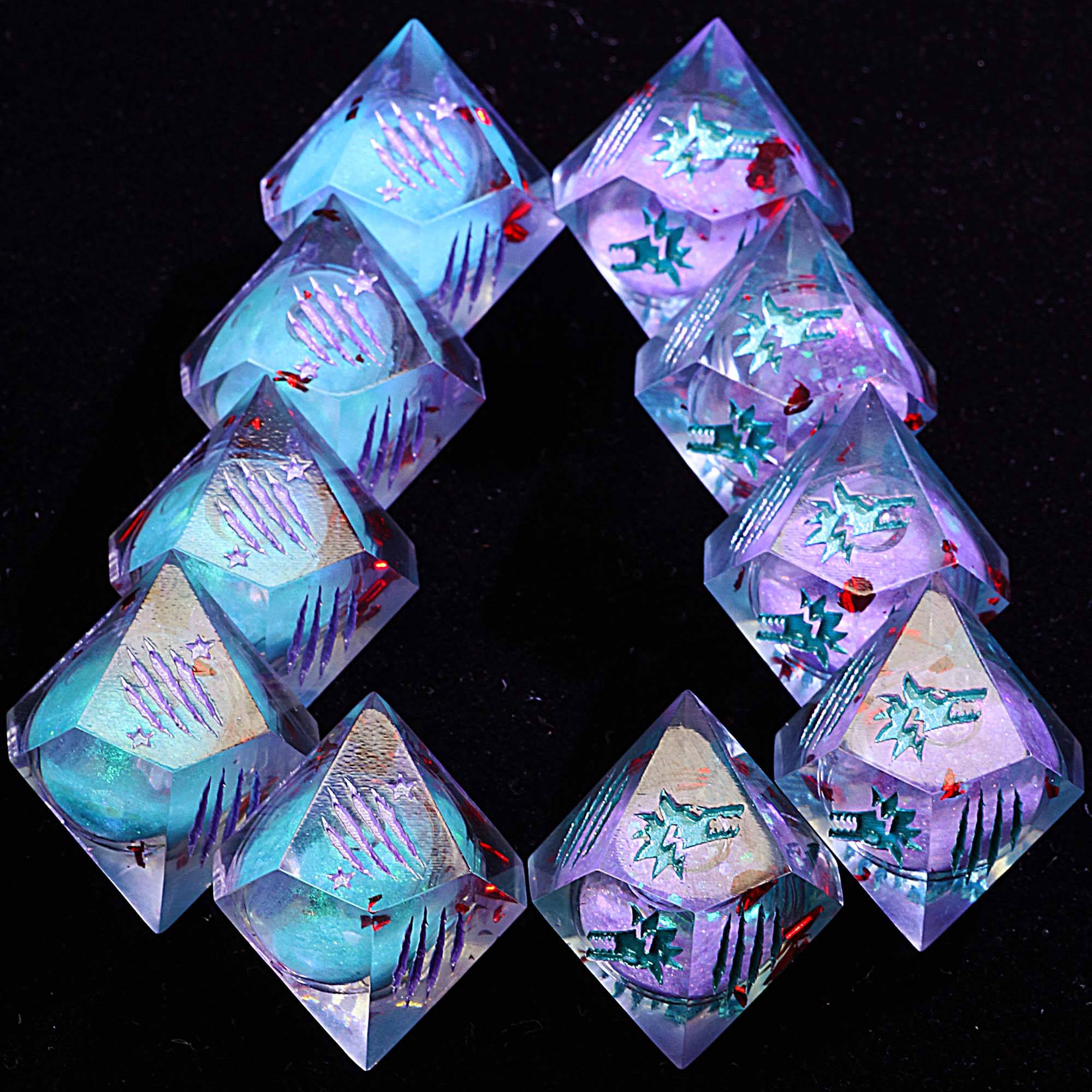 15 Polyhedral Resin WoD Dice Set WtA Cycle of Rage - Dice of Dragons
